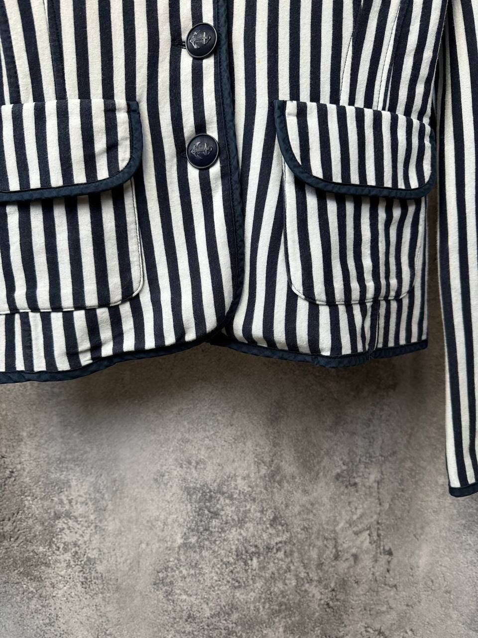 Designer × Weekend Max Mara Weekend Max Mara Striped Blazer Jacket Japan "W" Patch Size S / US 4 / IT 40 - 8 Thumbnail