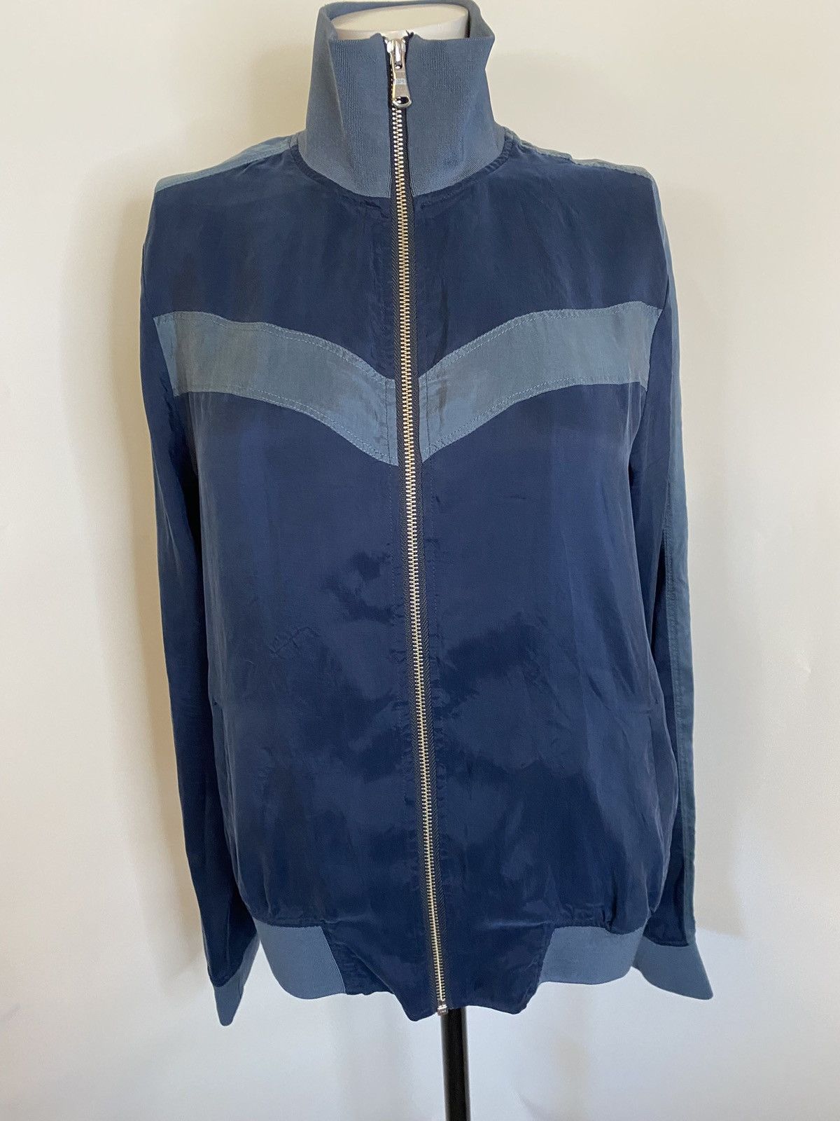 Vintage Trouve 70s Med Two Tone Blue Luxe Zip Up Track Jogger Jacket Size M / US 6-8 / IT 42-44 - 6 Thumbnail