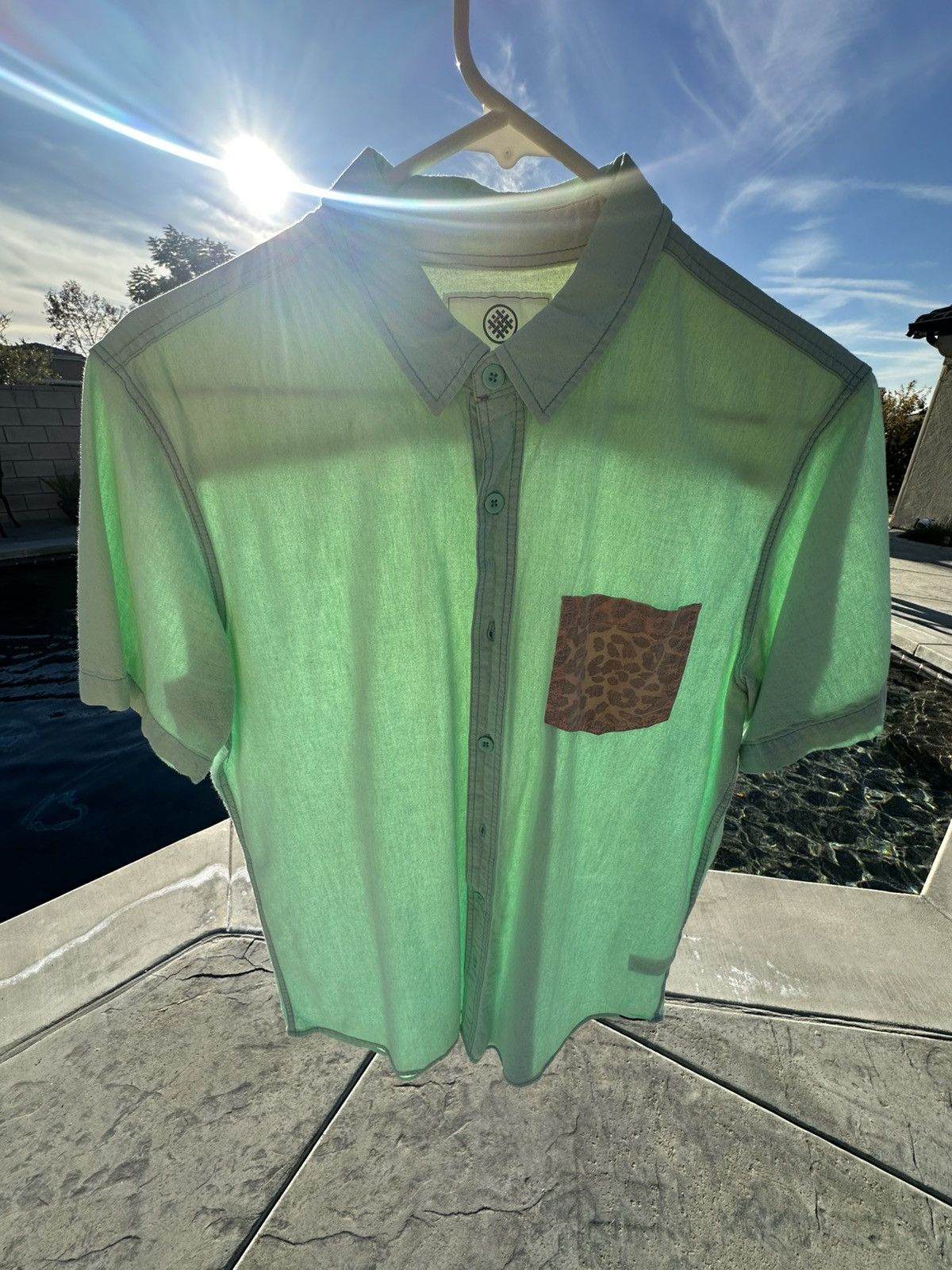 On The Byas Teal green button up pocket tee shirt Medium Size US M / EU 48-50 / 2 - 1 Thumbnail