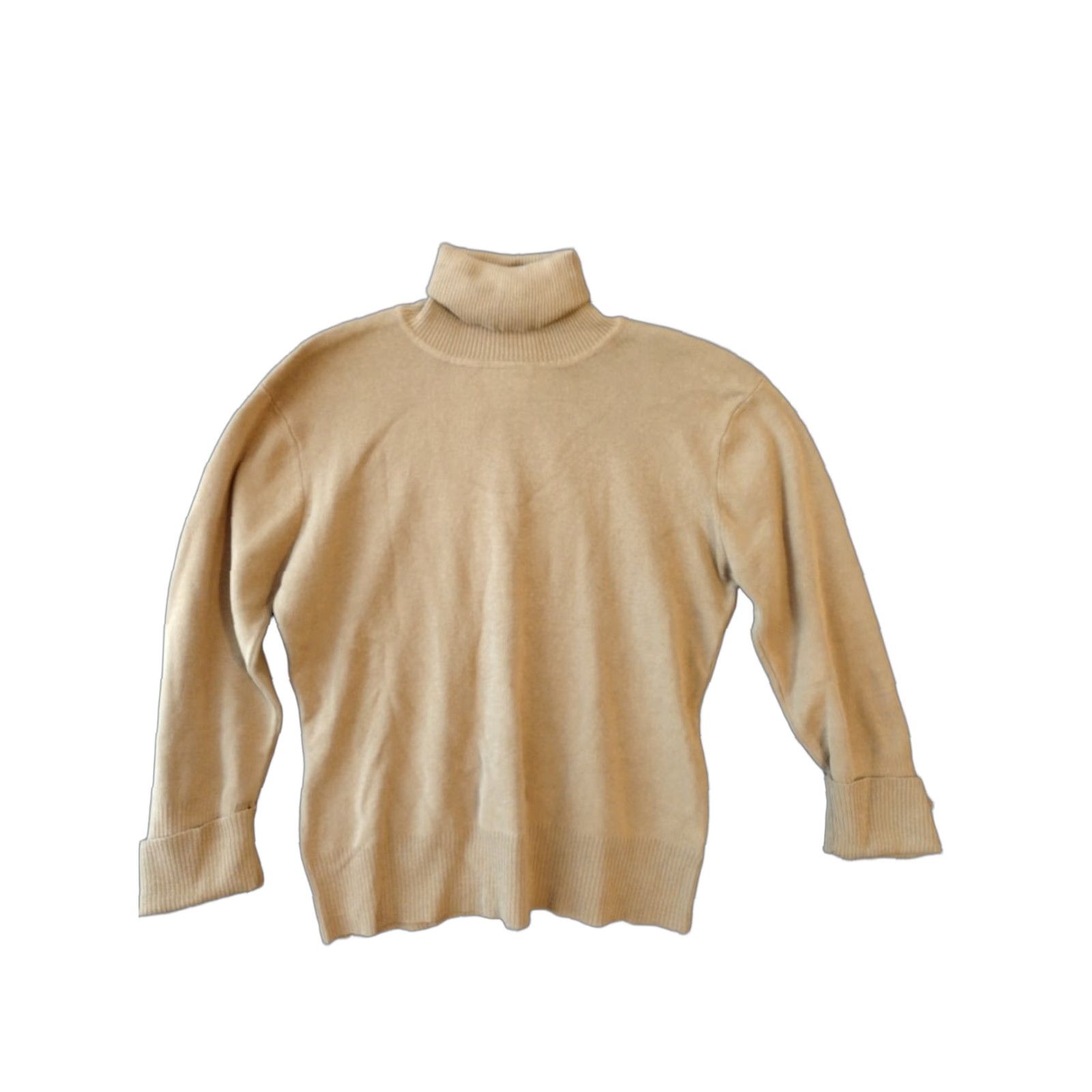 George GEORGE Women's Turtleneck Brown Sweater Size M 8-10 Pullover Casual All Seasons 80s 90s Size M / US 6-8 / IT 42-44 - 1 Thumbnail