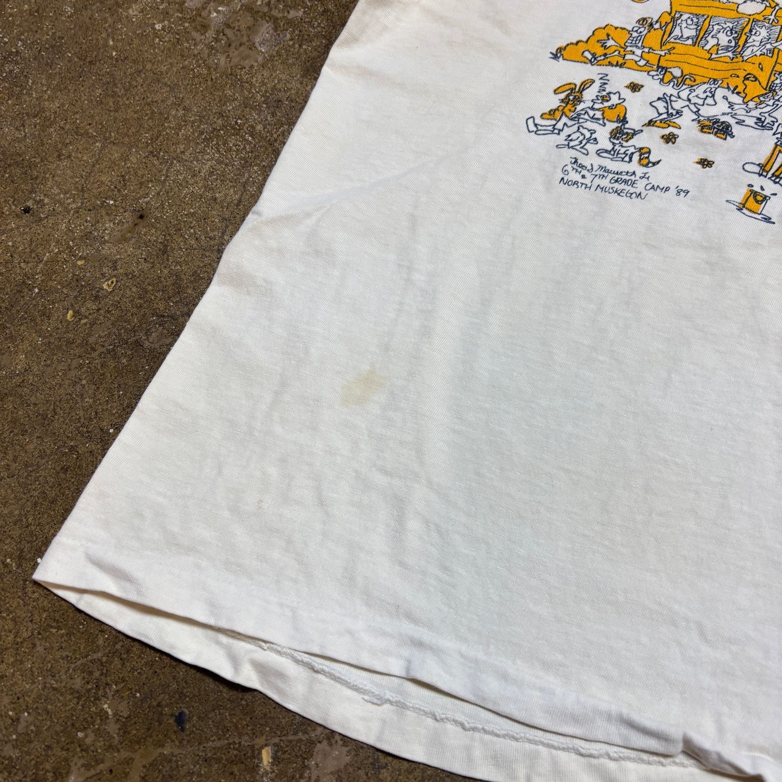 Hanes × Vintage Vintage 1989 North Muskegon Camp Art Cartoon T Shirt Men's M Size US M / EU 48-50 / 2 - 11 Thumbnail