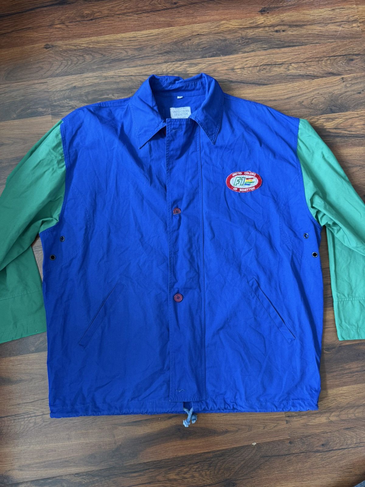 Benetton Vintage Benetton F1 Pitstop Crew Racing Team Light Jacket Size US L / EU 52-54 / 3 - 12 Thumbnail