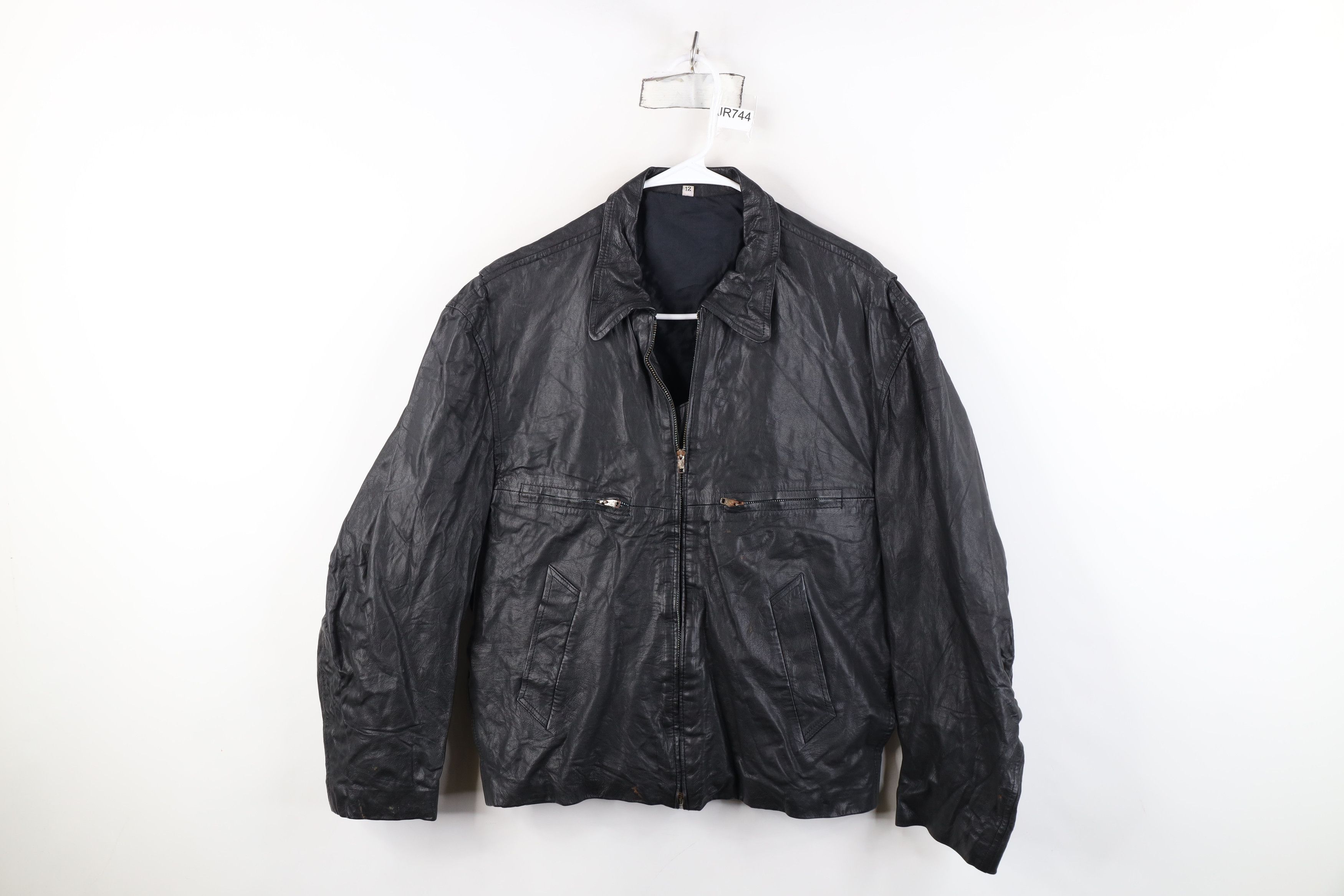 Vintage AS IS Vintage 70s Streetwear Collared Leather Bomber Jacket Size XL / US 12-14 / IT 48-50 - 1 Thumbnail