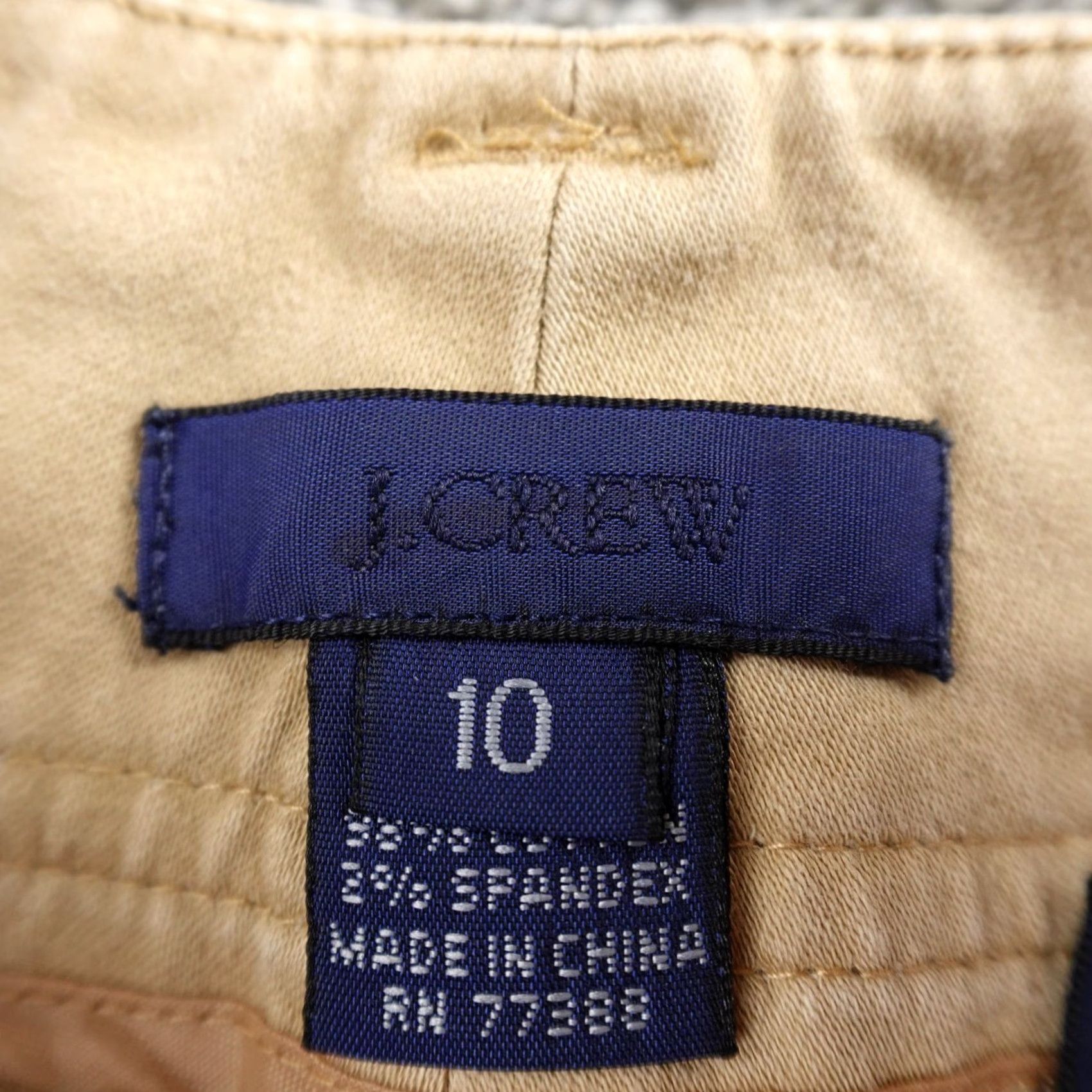 J.Crew J. CREW Pants Womens 10 Chino Flat Front Stretch Mid Rise Brown Beige Tan Comedy? Size 32" / US 10 / IT 46 - 6 Thumbnail