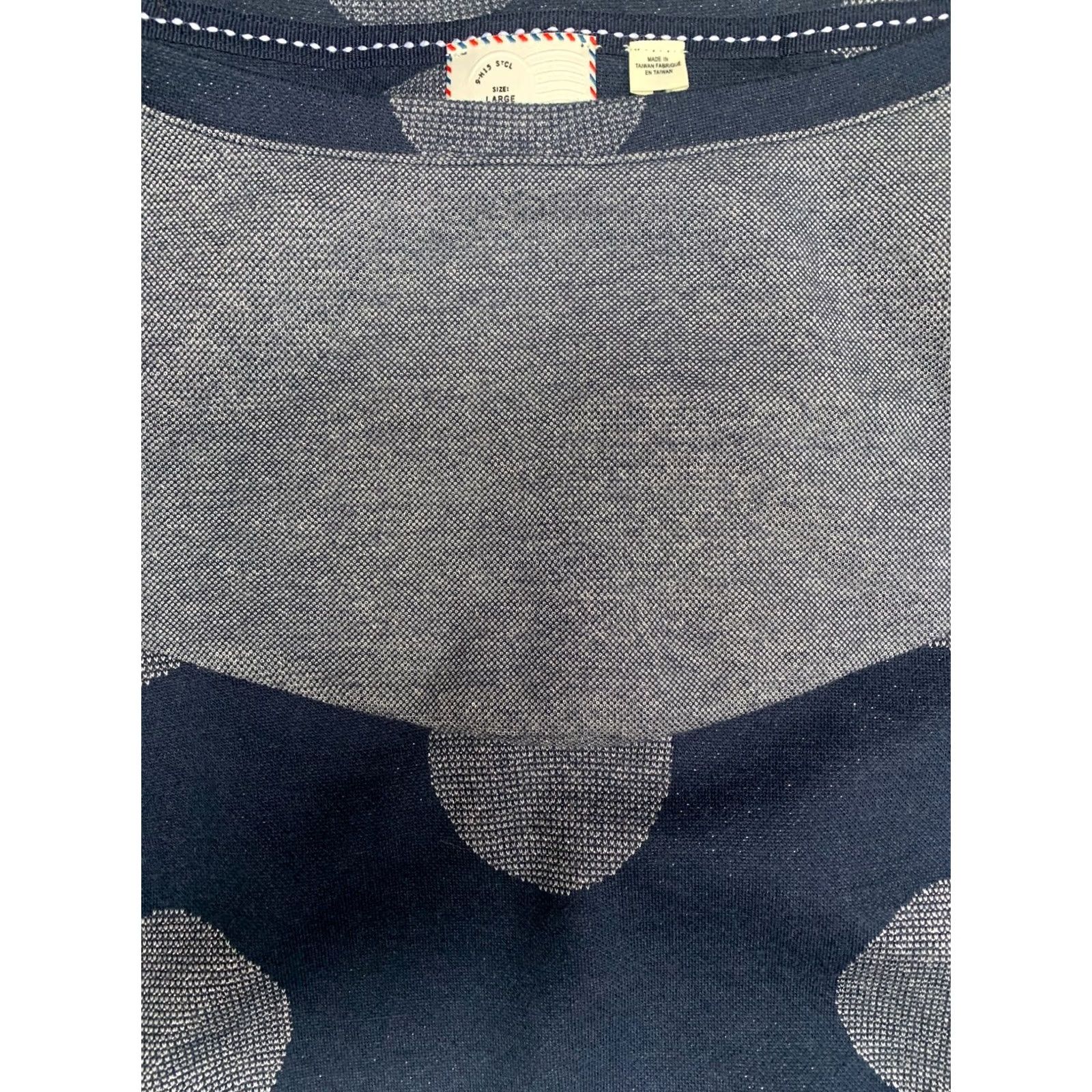 Anthropologie Anthropologie Postmark Women's Large Shirt Blue and Gray Crop Top Blouse Size L / US 10 / IT 46 - 2 Thumbnail