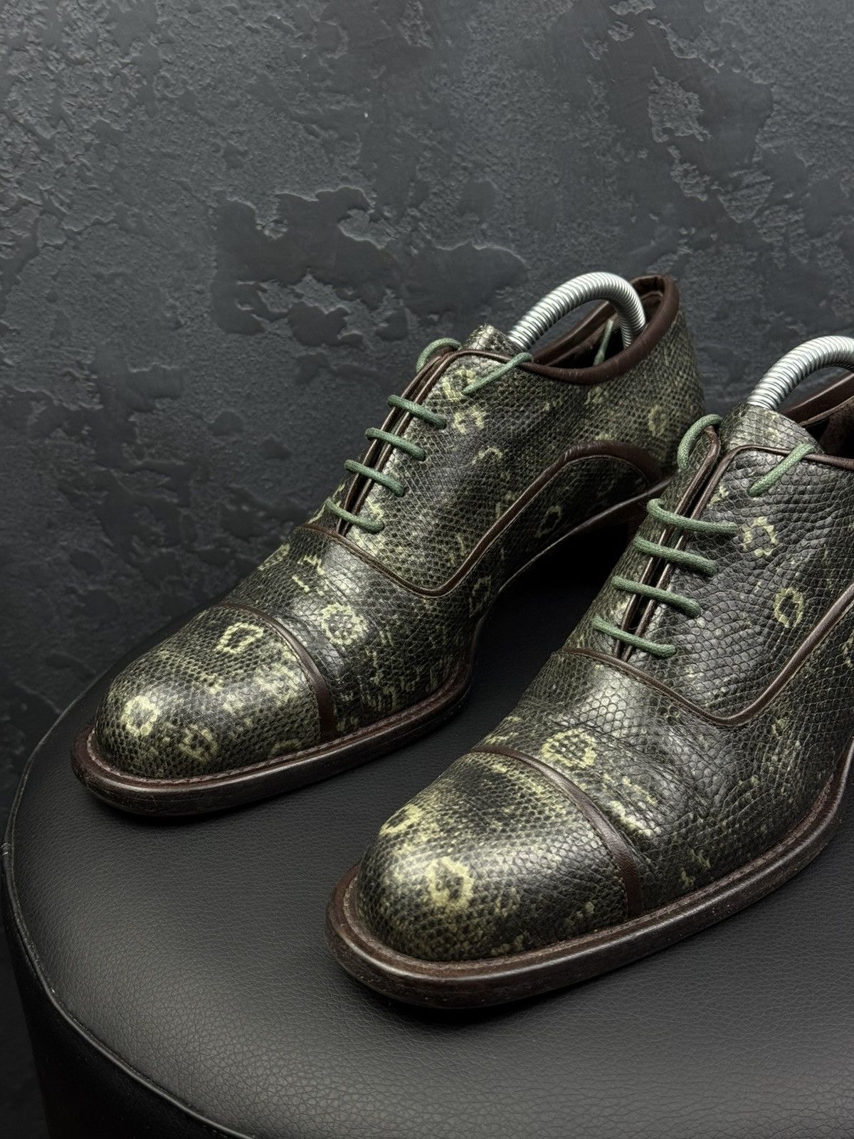 Prada Vintage Prada Python Effect Heeled Derby Shoes Archive 90s Size US 8 / IT 38 - 3 Thumbnail