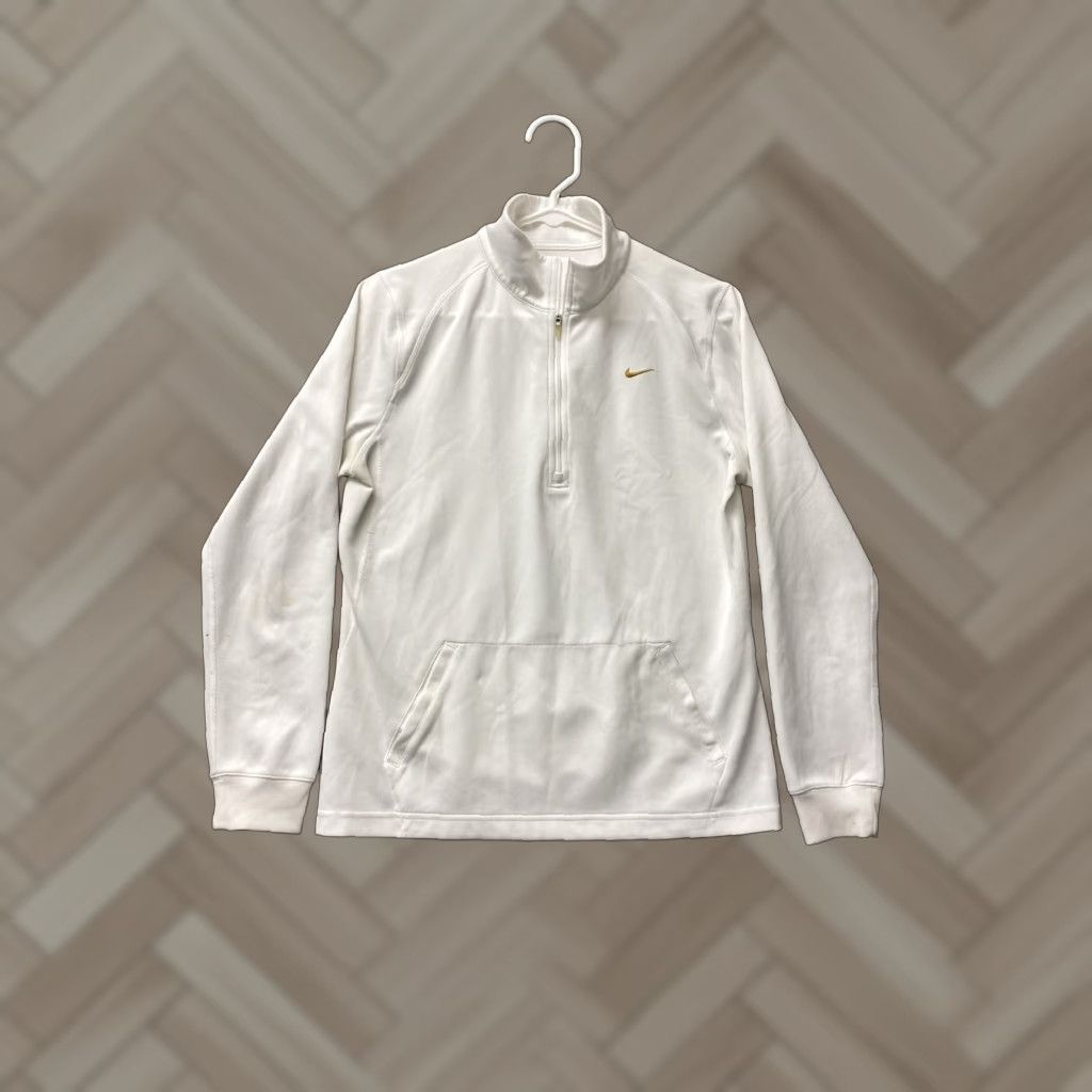 Nike Nike Therma Fit Jacket Shirt M White Gray 1/4 Zip Fleece Polyester Logo USA Mens/ Womens Size M / US 6-8 / IT 42-44 - 1 Thumbnail