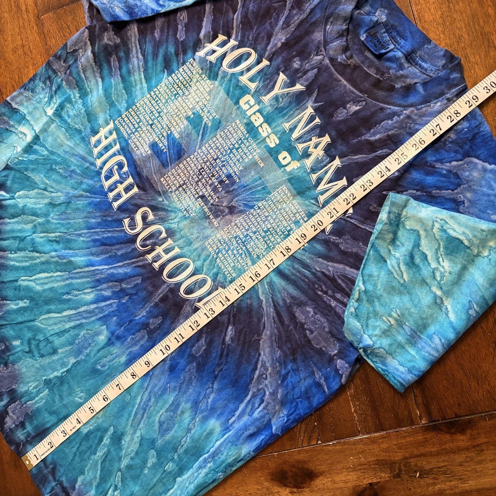 Vintage Vtg Holy Name High School Shirt Mens XL Blue Tie Dye T-Shirt Size US XL / EU 56 / 4 - 7 Thumbnail
