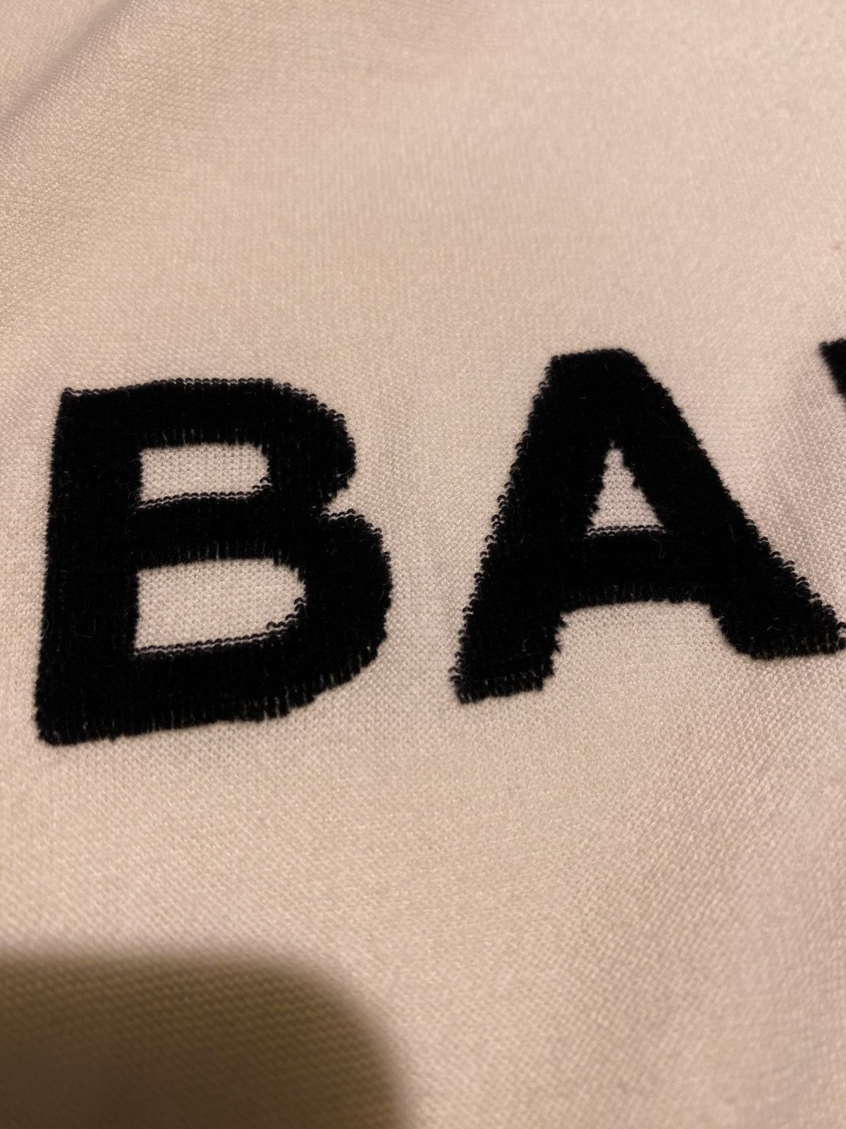Balmain Balmain Cream White Velvet Logo Tee Size US XL / EU 56 / 4 - 4 Thumbnail