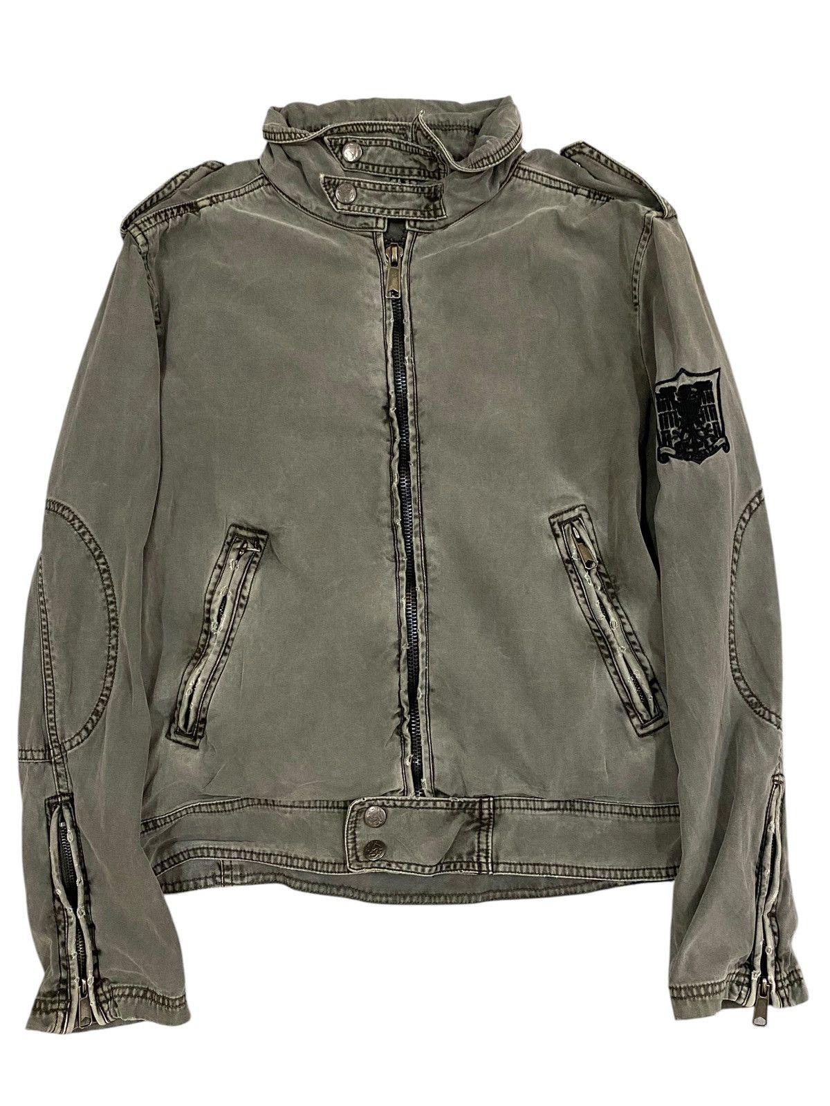 Vintage Vtg Jacket Zip Up Wash Grey Size US S / EU 44-46 / 1 - 1 Thumbnail