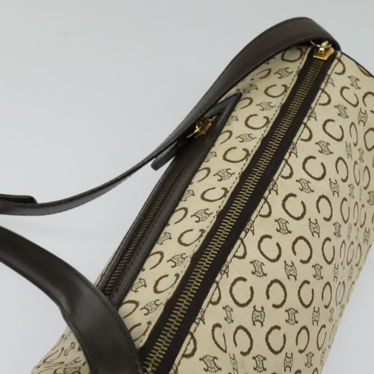 Celine CELINE C Macadam Canvas Shoulder Bag Beige Gold Size ONE SIZE - 6 Thumbnail