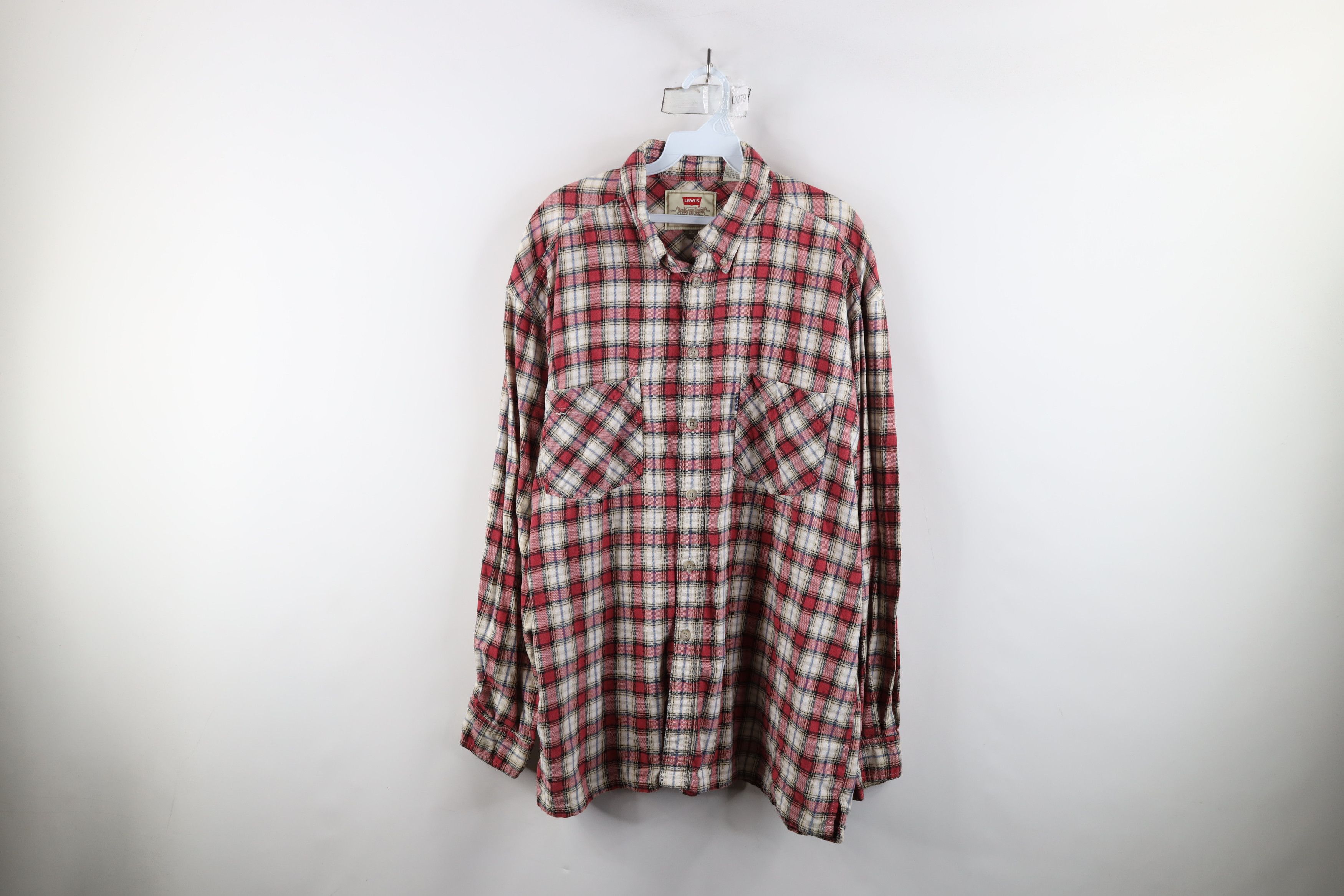 Levi's × Vintage Vintage 90s Levis Flannel Collared Button Down Shirt Plaid Size US XL / EU 56 / 4 - 1 Thumbnail