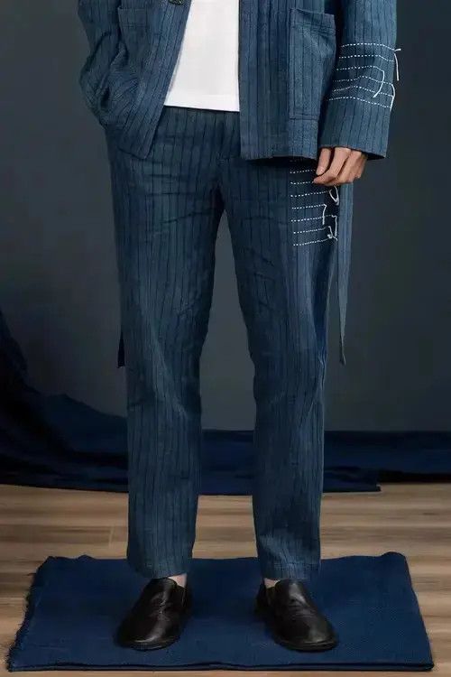 Jean 21SS Indigo Union Japan Blue Natural Plant Dyed Chino Pants Size US 32 / EU 48 - 4 Thumbnail