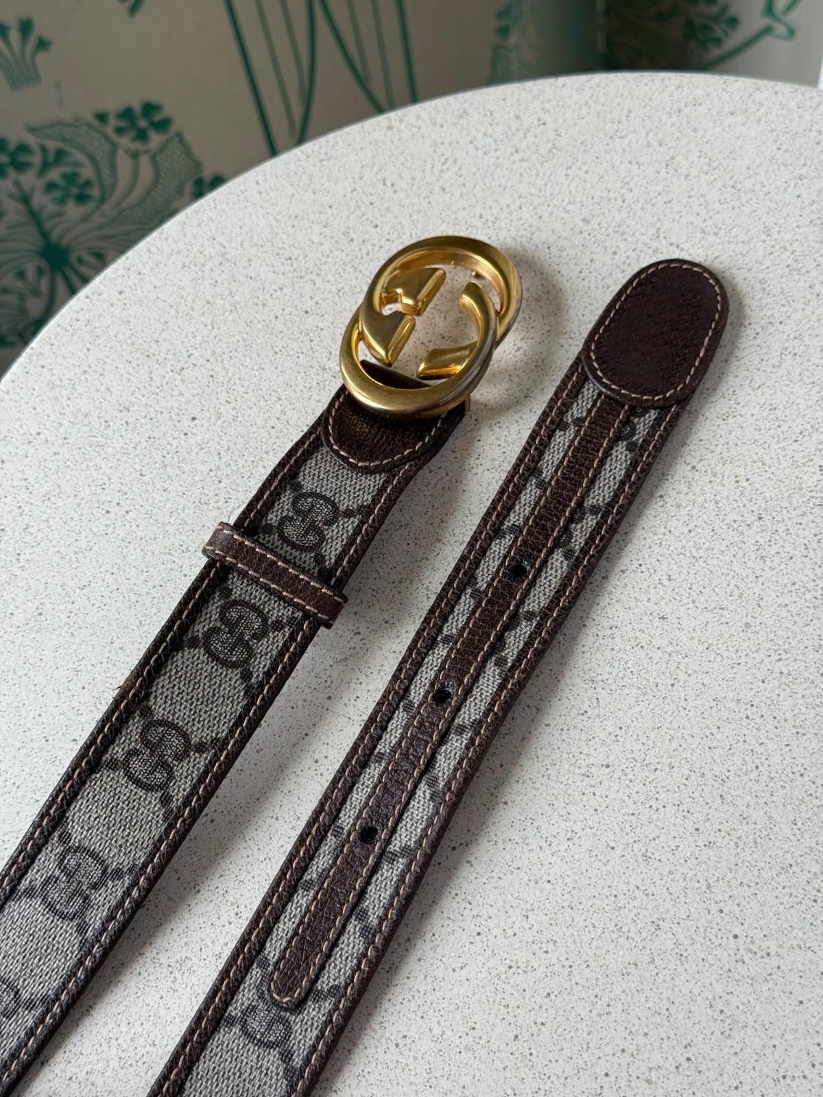 Gucci Vinatge Gucci Monogram Interlocking GG Womens Belt 70 / 28 Size ONE SIZE - 7 Thumbnail