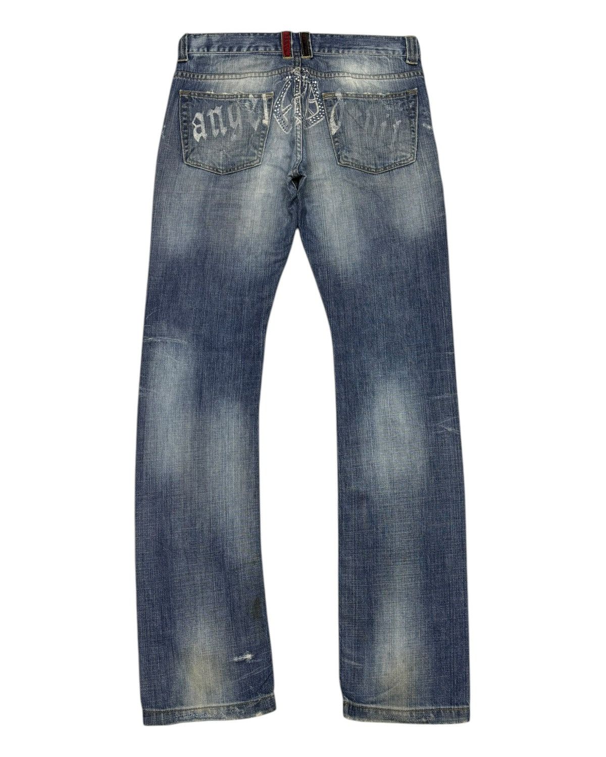 Angel Blue × If Six Was Nine × Japanese Brand 🔥Angel Devil Punk Distressed Denim Jeans Size US 32 / EU 48 - 8 Thumbnail