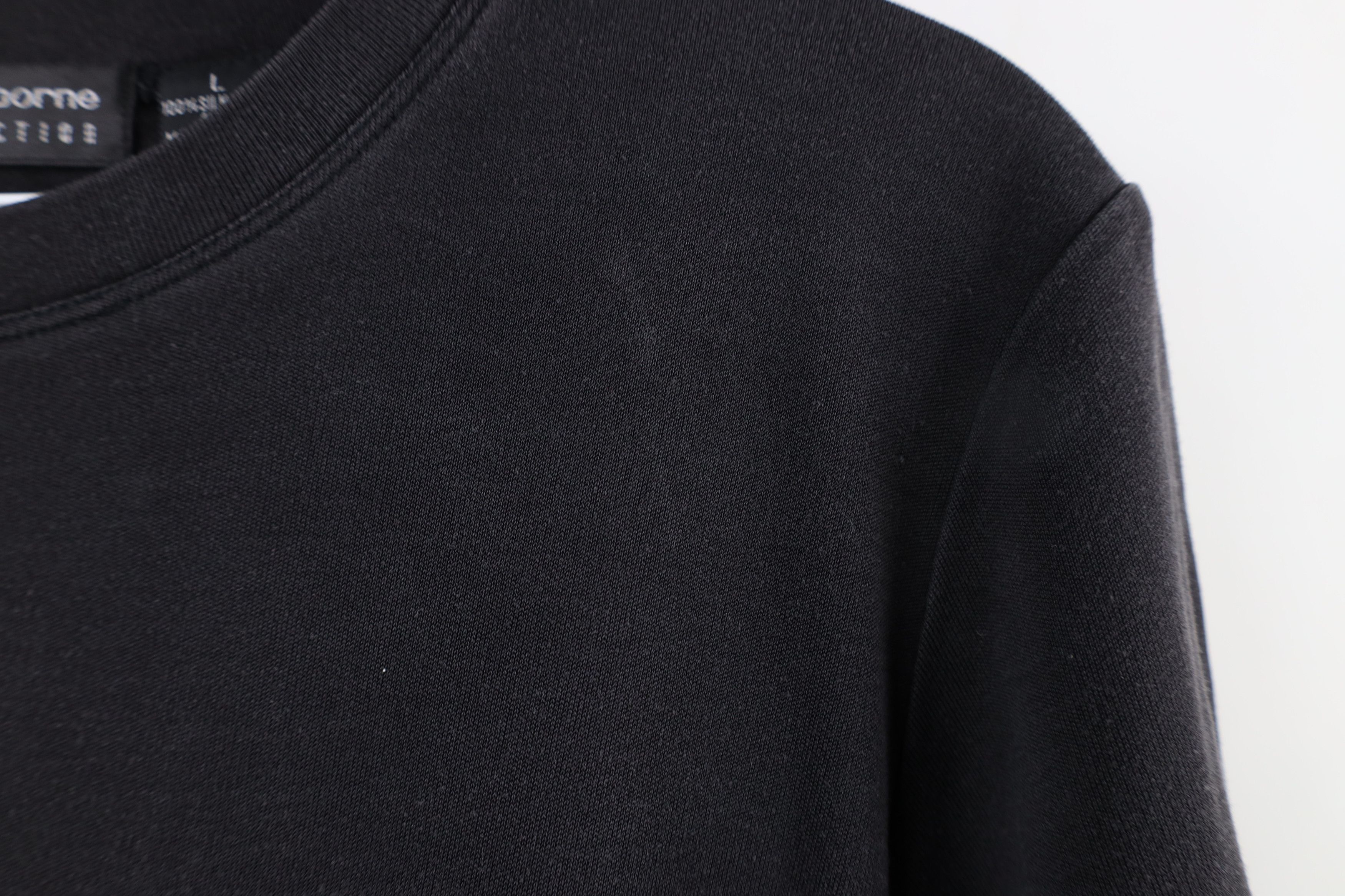 Vintage Vintage 90s Streetwear Blank Cropped Silk T-Shirt Black Size L / US 10 / IT 46 - 4 Thumbnail