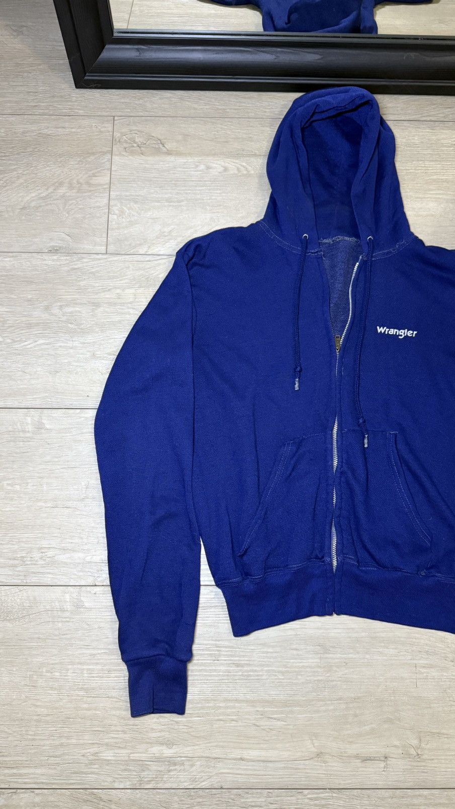 Wrangler Vintage / Y2K 1980s Wrangler SpellOut Zip Up Hoodie Size M / US 6-8 / IT 42-44 - 2 Thumbnail