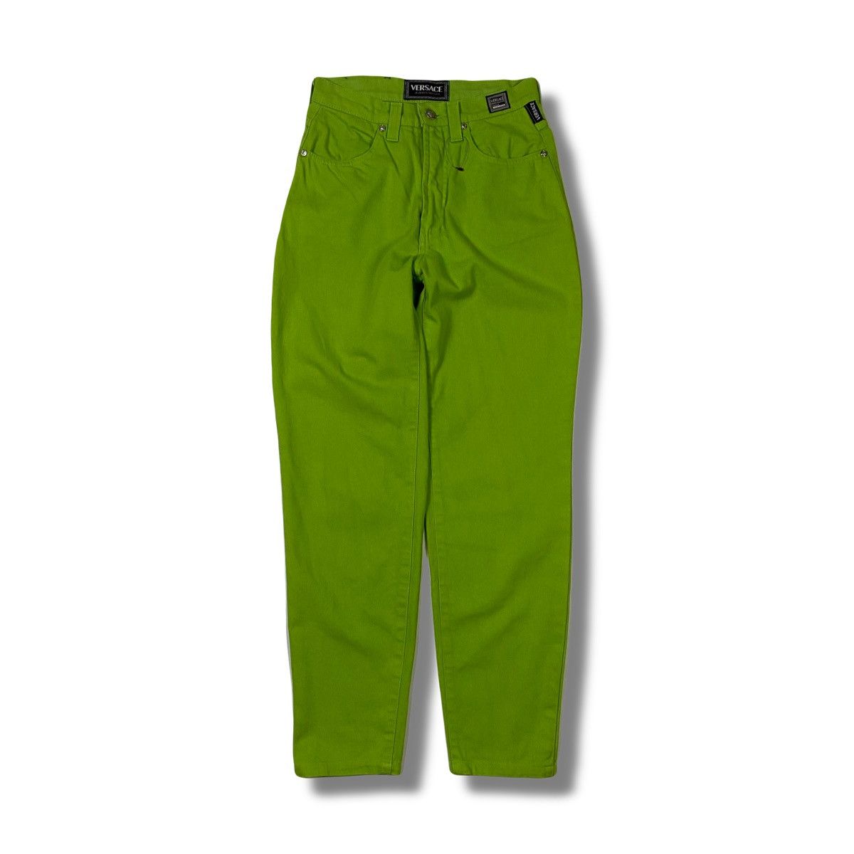 Versace Jeans Couture 2000s RARE Versace Jeans Couture Neon Green Luxury Pants Size 26" / US 2 / IT 38 - 2 Thumbnail