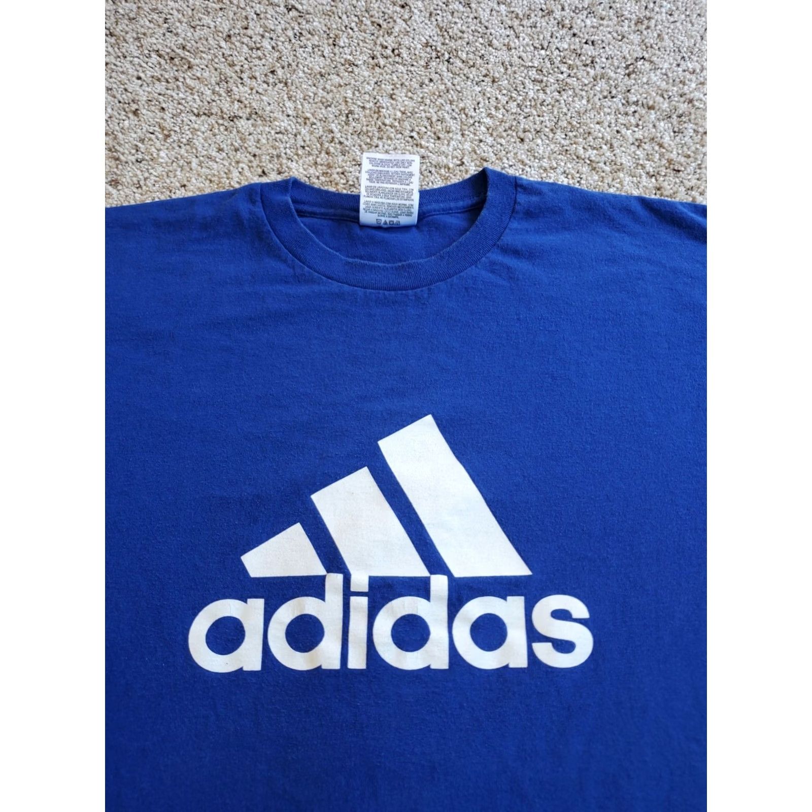 Adidas VINTAGE Adidas T Shirt Large Mens Blue Short Sleeve Mountain Logo USA Made Y2K Size US L / EU 52-54 / 3 - 3 Thumbnail
