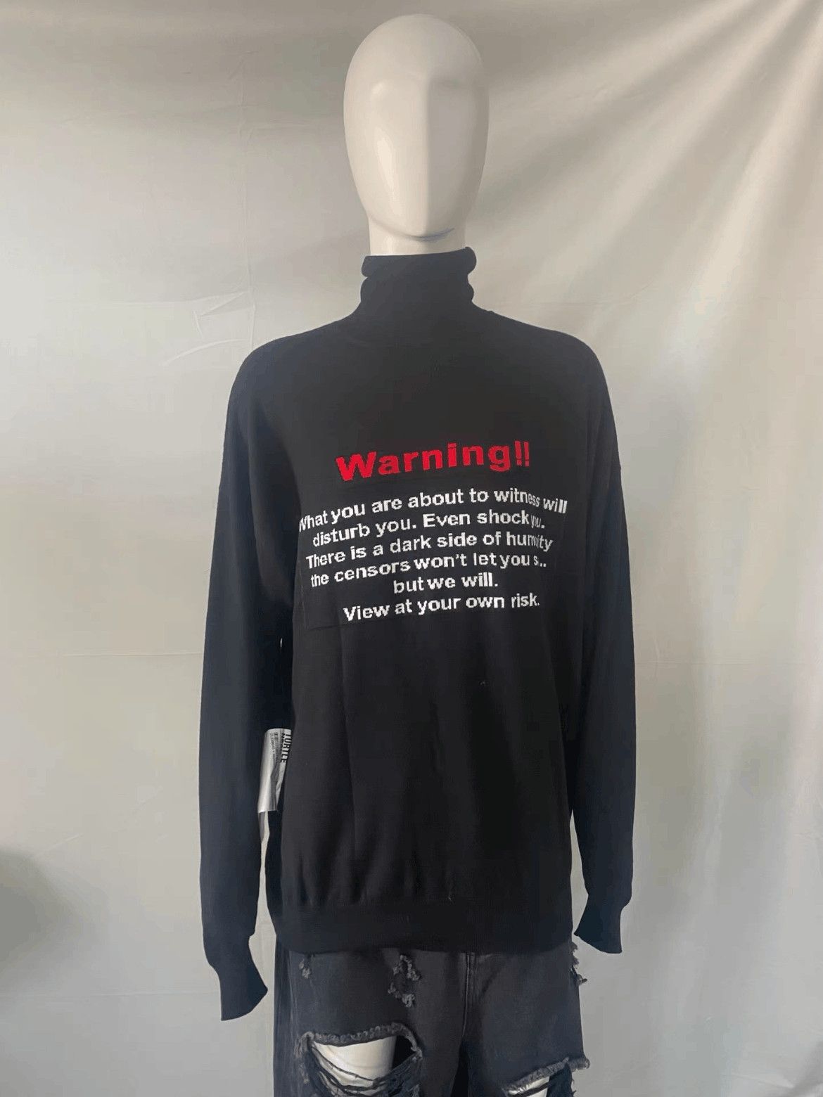 Vetements Vetements Warning Slogan Knitwear Hi-neck Size US S / EU 44-46 / 1 - 1 Thumbnail