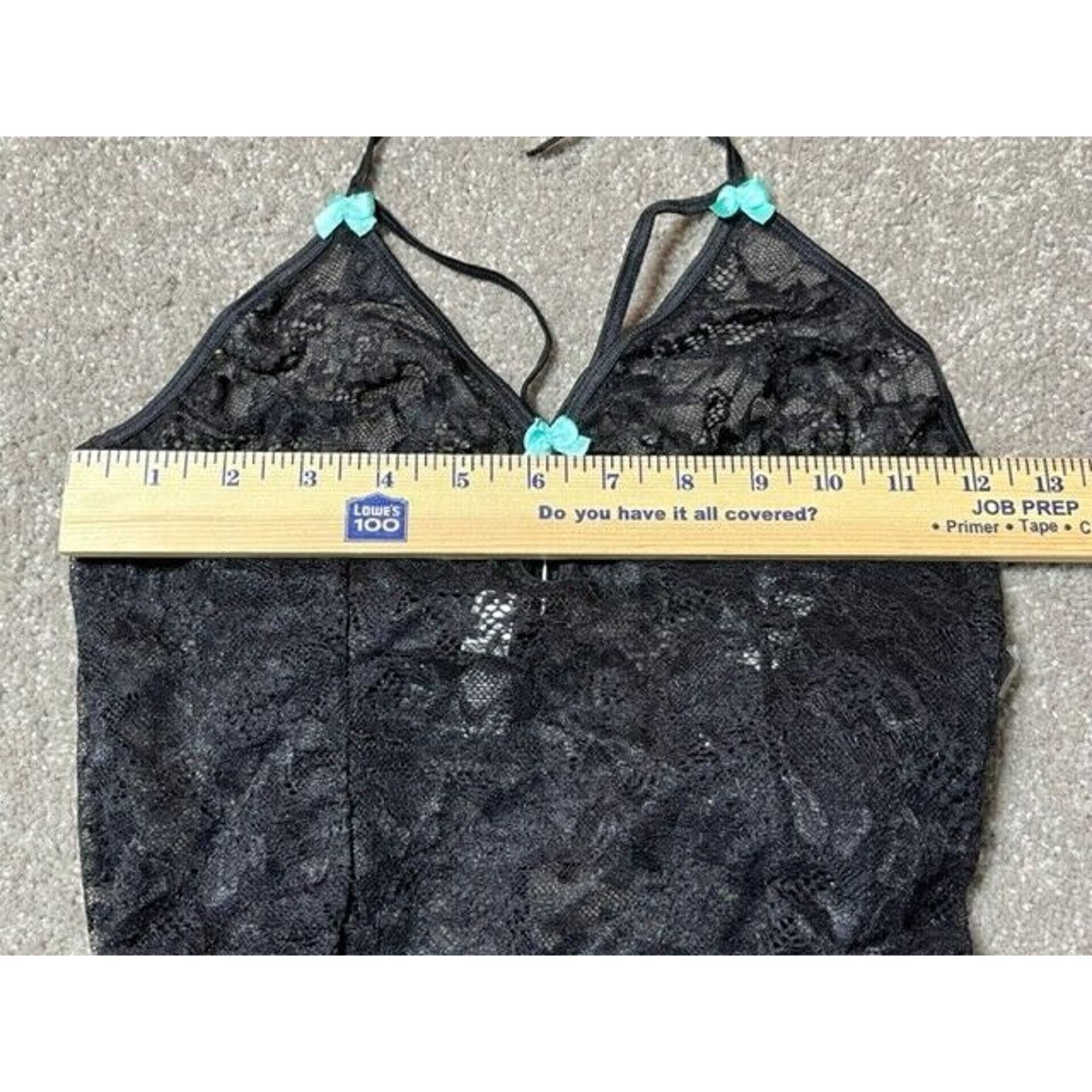Other Escante Babydoll Sleepwear M Stocking Thong Lace Black Size ONE SIZE - 6 Thumbnail