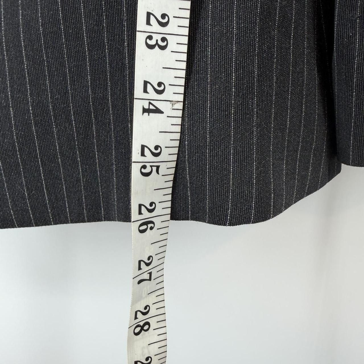 Armani Collezioni Armani Collezioni Women Blazer US 16 Black Pinstripe Wool Size XXL / US 16-18 / IT 52-54 - 5 Thumbnail