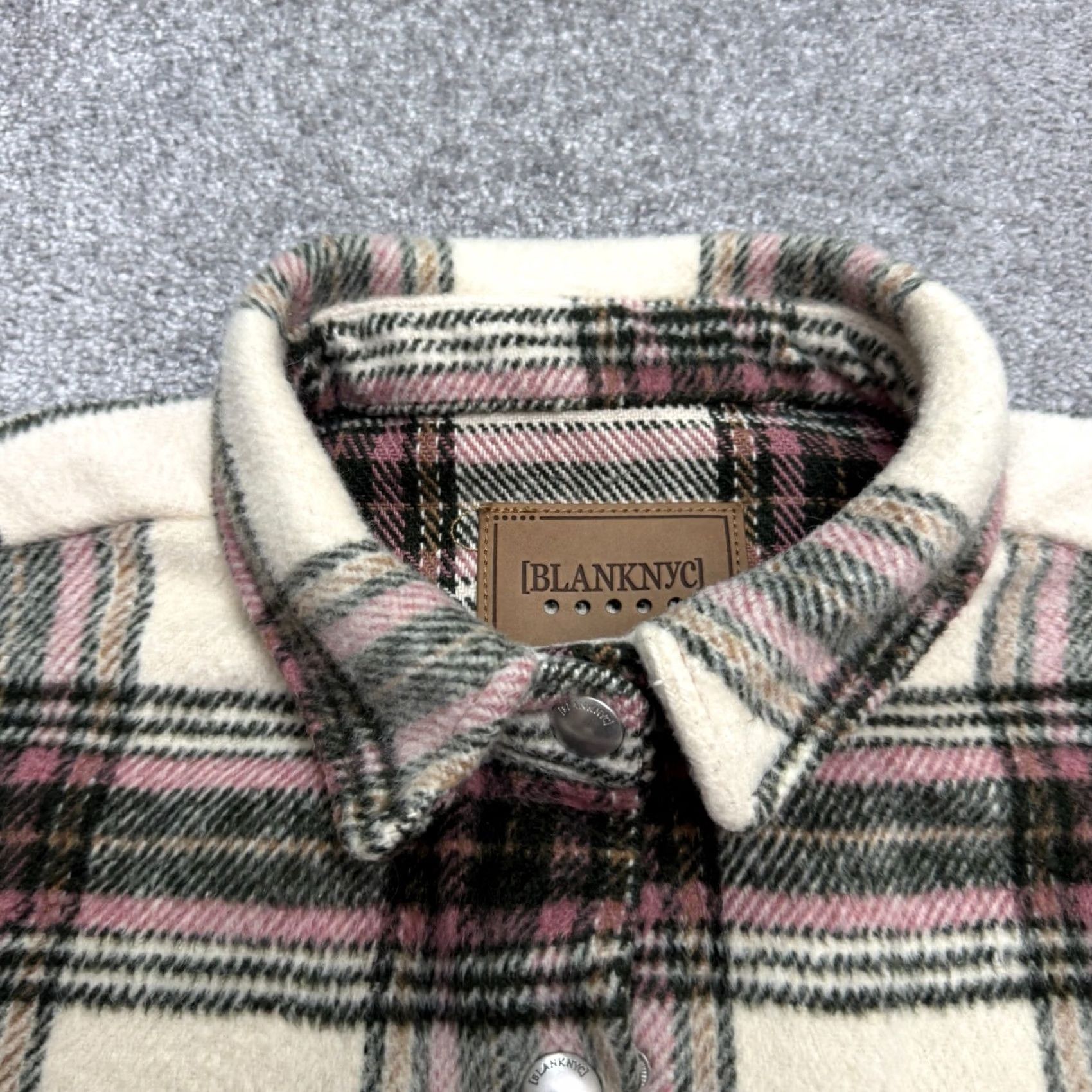 Vintage BlancNYC Shacket Womens Small Plaid Flannel Oversized Button Down Casual Shirt Size S / US 4 / IT 40 - 3 Thumbnail