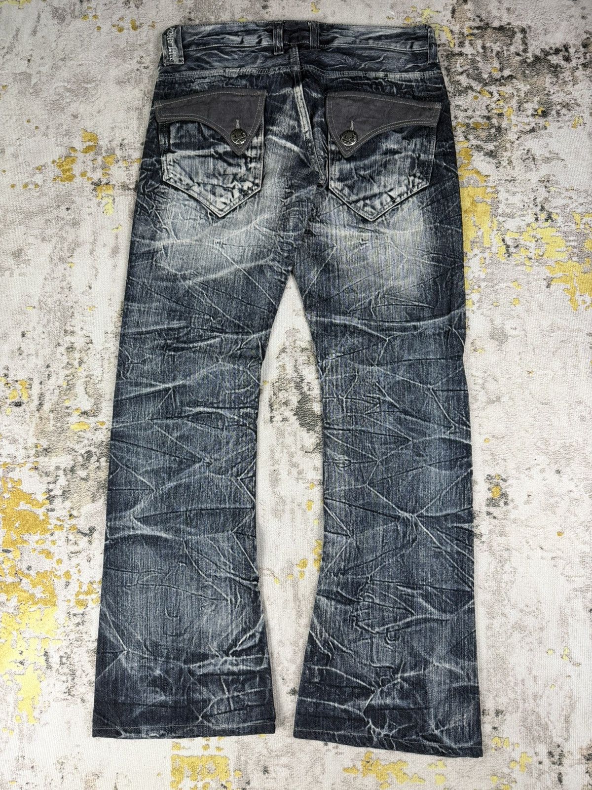 Tornado Mart 90s Vintage Flared Wild Life Clawmark Mudwash Jeans Size US 32 / EU 48 - 6 Thumbnail