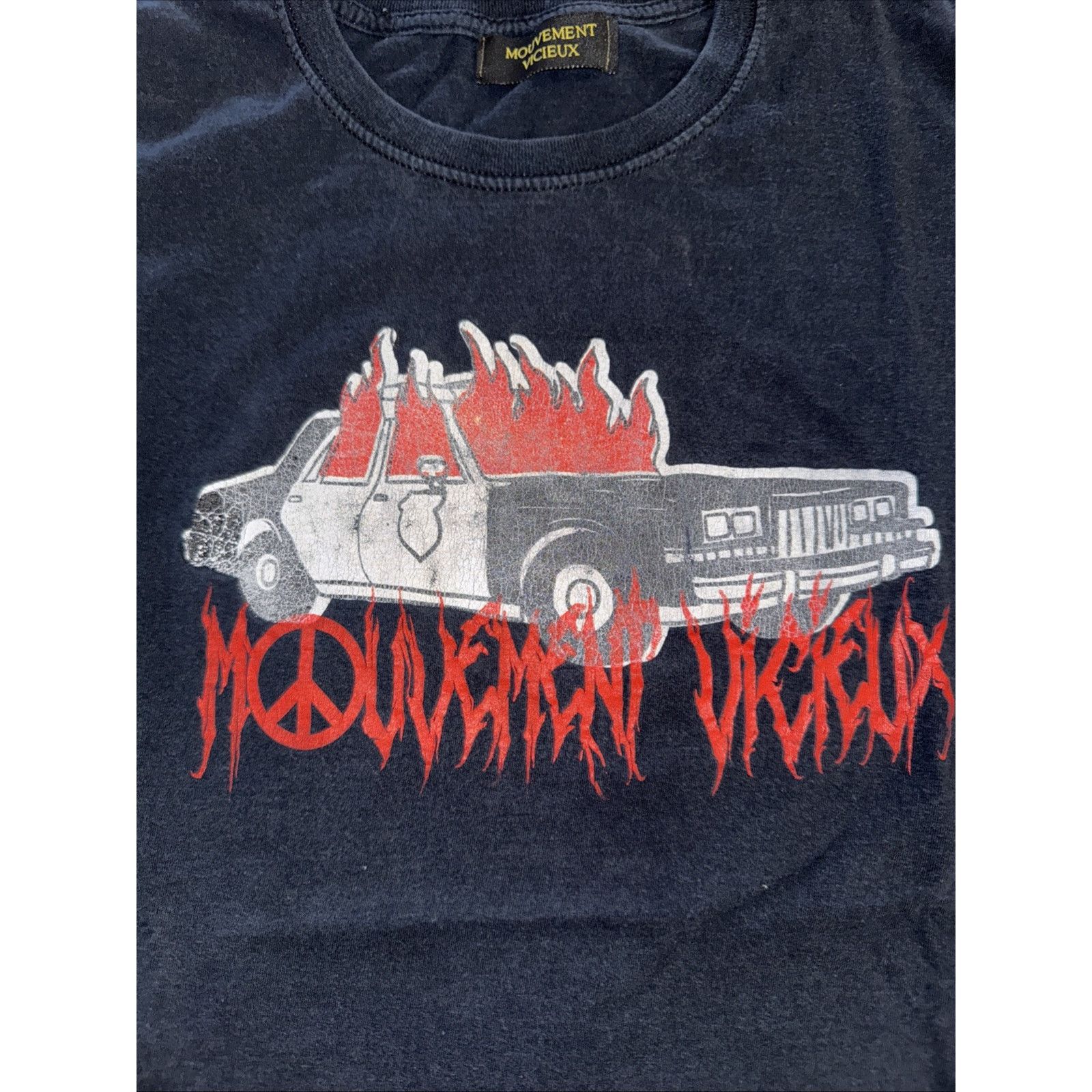 Rap Tees Movement Vicieux Cop Car Graphic T-Shirt Black 21x27 Large Size US L / EU 52-54 / 3 - 2 Thumbnail