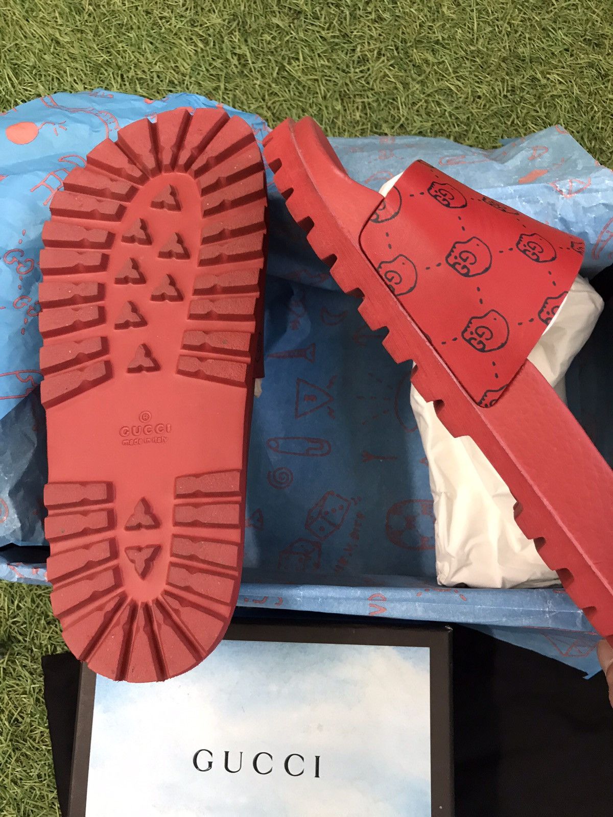 Gucci Rare Gucci Ghost Web Slides Troubled Andrew Collab Size US 8.5 / EU 41-42 - 8 Thumbnail