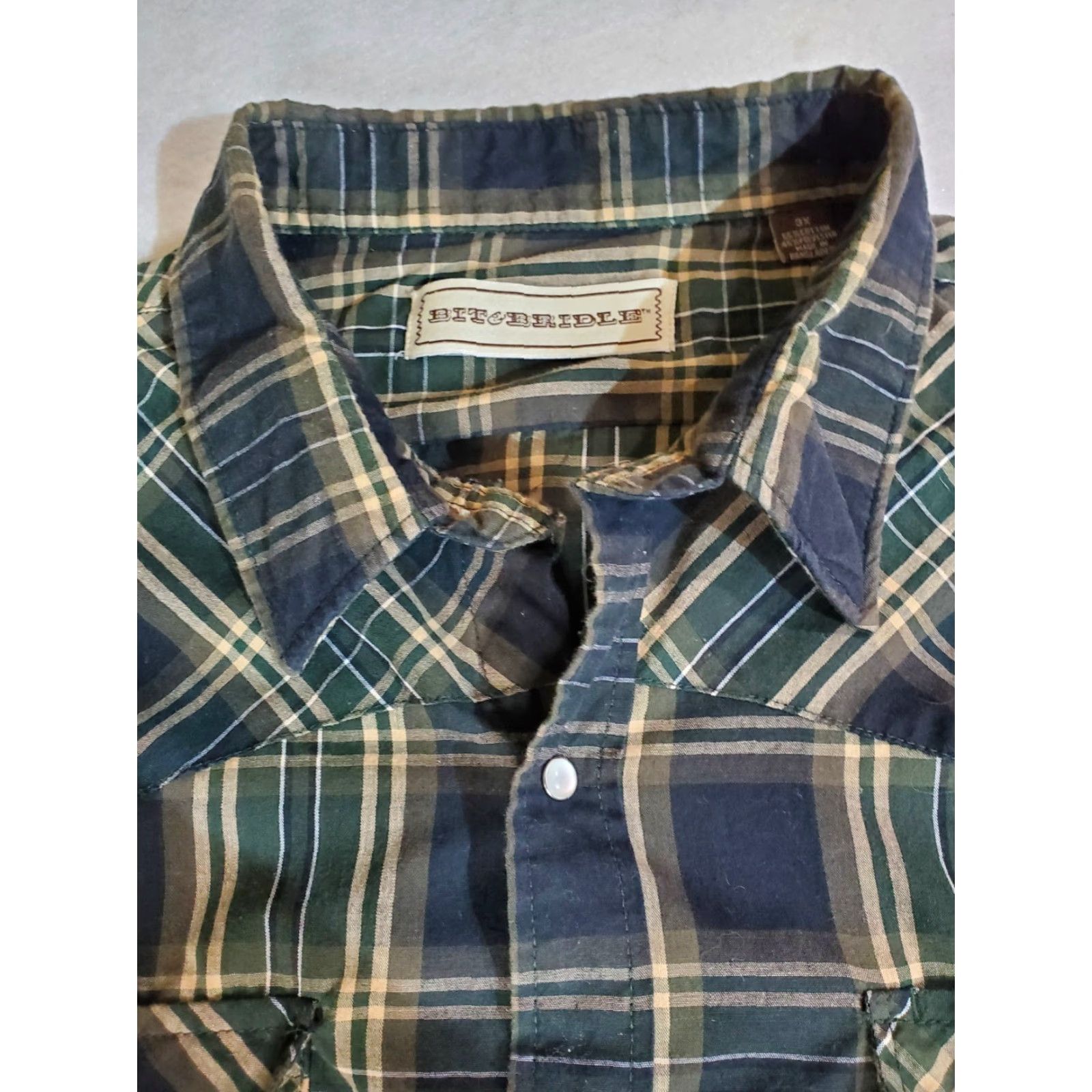 Vintage Bit & Bridle Western Style Rodeo Shirt Long Sleeve Pearl Snap Mens Size 3XL Size US XXL / EU 58 / 5 - 3 Thumbnail