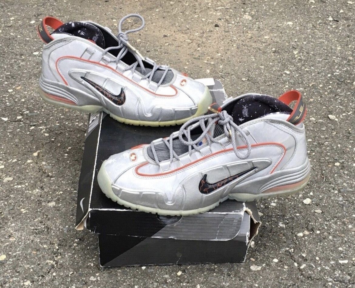 image of Nike Air Max Penny Doernbecher Shoes in Silver, Men's (Size 12.5)