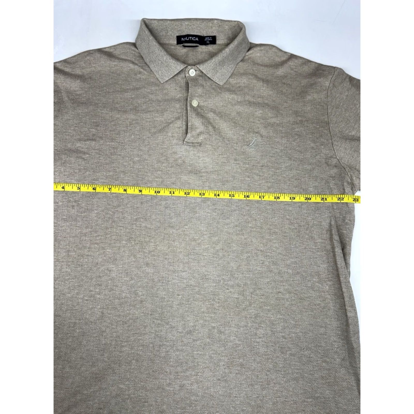 Nautica Nautica Rugby Polo Shirt Men's XL Tan Beige Collar Long Sleeve Cotton Size US XL / EU 56 / 4 - 4 Thumbnail