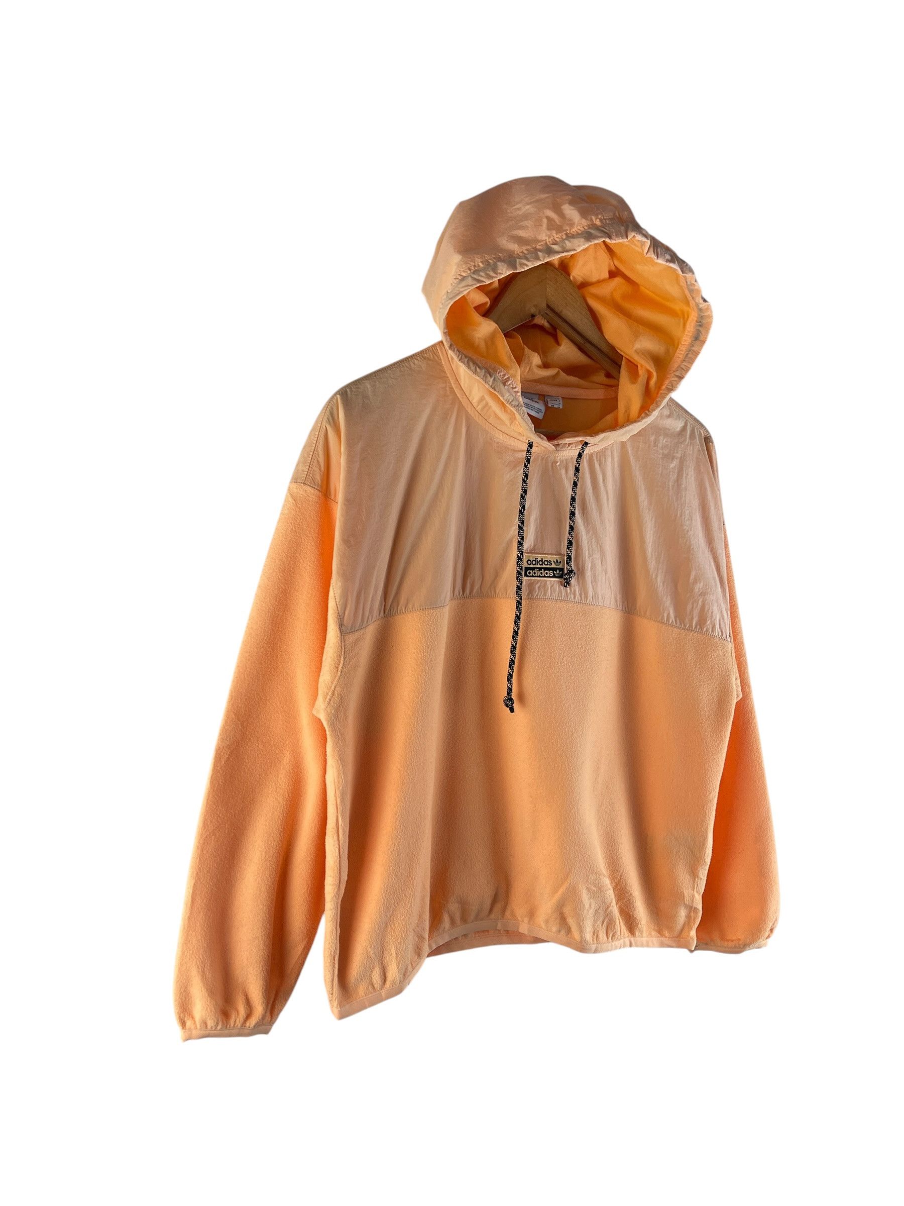 Adidas Adidas Two Tone Fleece Nylon Hoodie Trefoil Pullover Size US XS / EU 42 / 0 - 3 Thumbnail