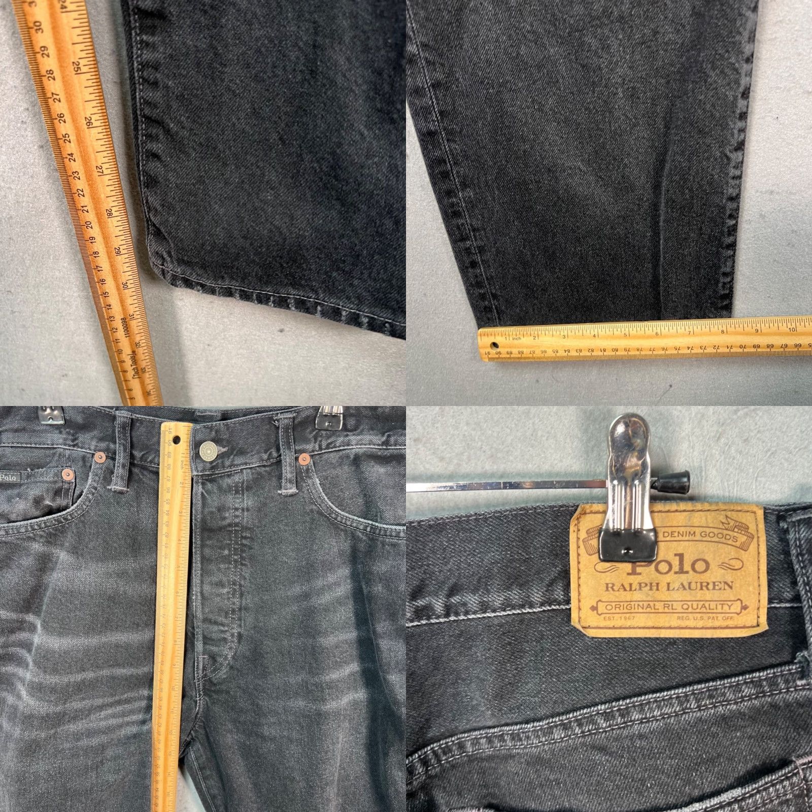Polo Ralph Lauren Polo Ralph Lauren Mens Jeans 34x32 Black Denim Straight Cotton Jeans 5-Pocket Logo Vintage No Size US S / EU 44-46 / 1 - 8 Thumbnail