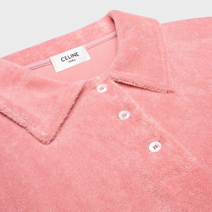 Celine os11x0526 Triomphe Polo Shirt in Pink Size XL / US 12-14 / IT 48-50 - 3 Thumbnail