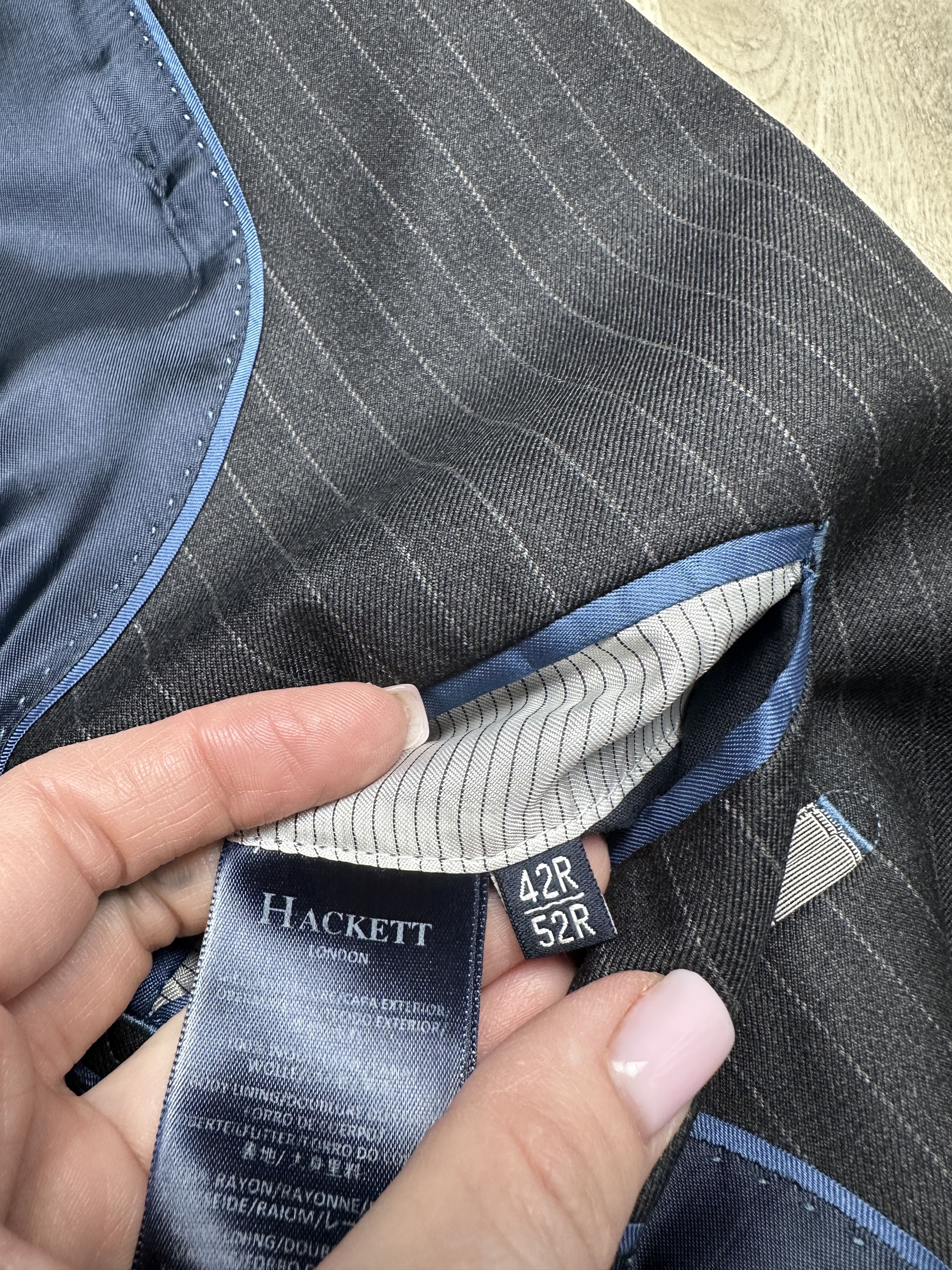 Hackett Hackett London Ing Loro Piana Mens Wool Suit Blazer + Pants Size 42R - 6 Thumbnail