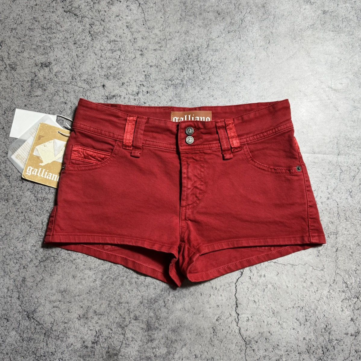 John Galliano NEW Galliano Y2K 00s Mini Shorts With Bow Size 27" / US 4 / IT 40 - 2 Thumbnail