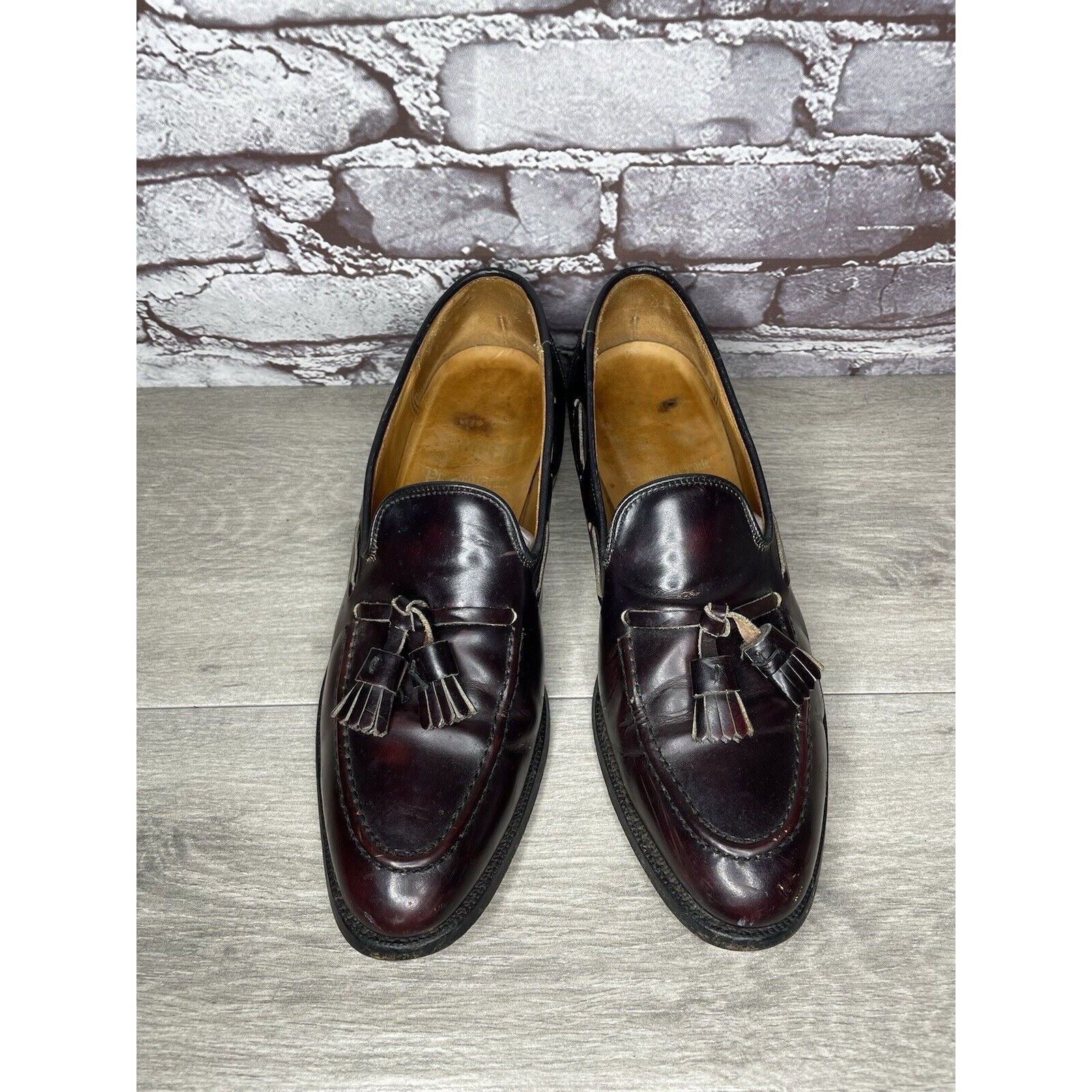 Other Vtg Royal Tweed Burgundy Leather Tassel Loafers Dress Shoes Size US 10 / EU 43 - 2 Thumbnail