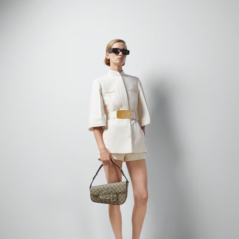Gucci o1s1wg110225 Size:OS/ Horsebit Mini Shoulder Bag Beige/Brown Size ONE SIZE - 3 Thumbnail