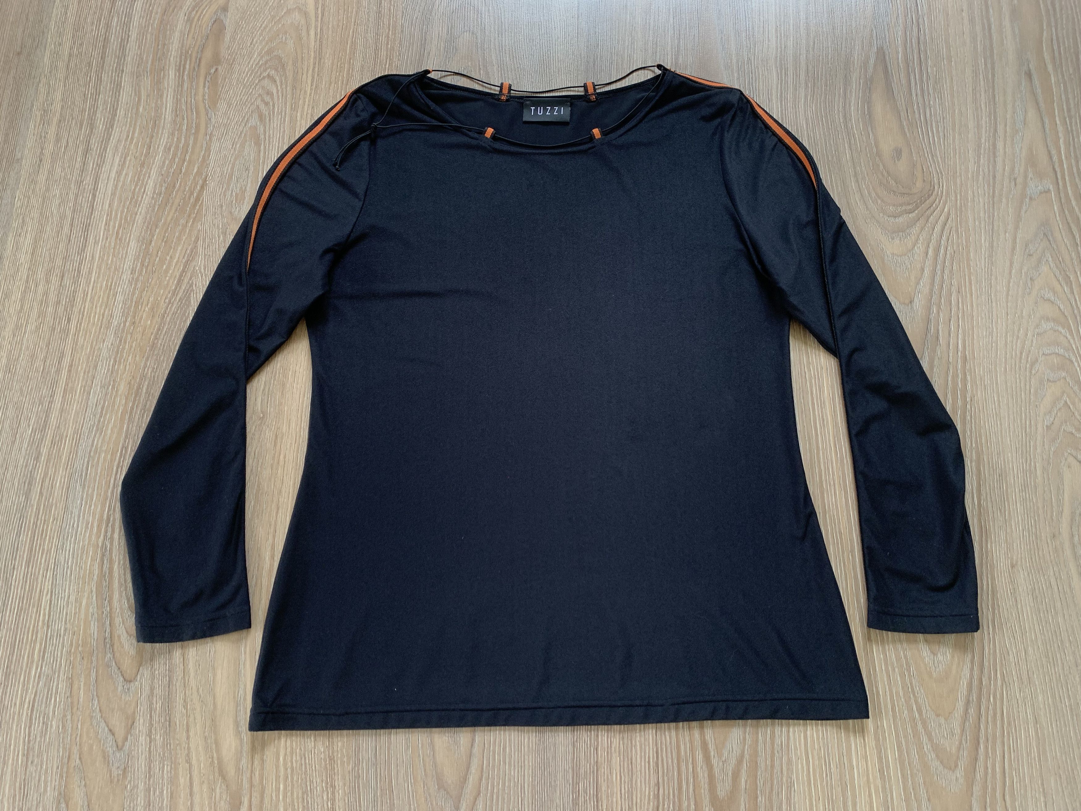 Designer Tuzzi Lace Black Long Sleeve T Shirt Size L / US 10 / IT 46 - 2 Thumbnail