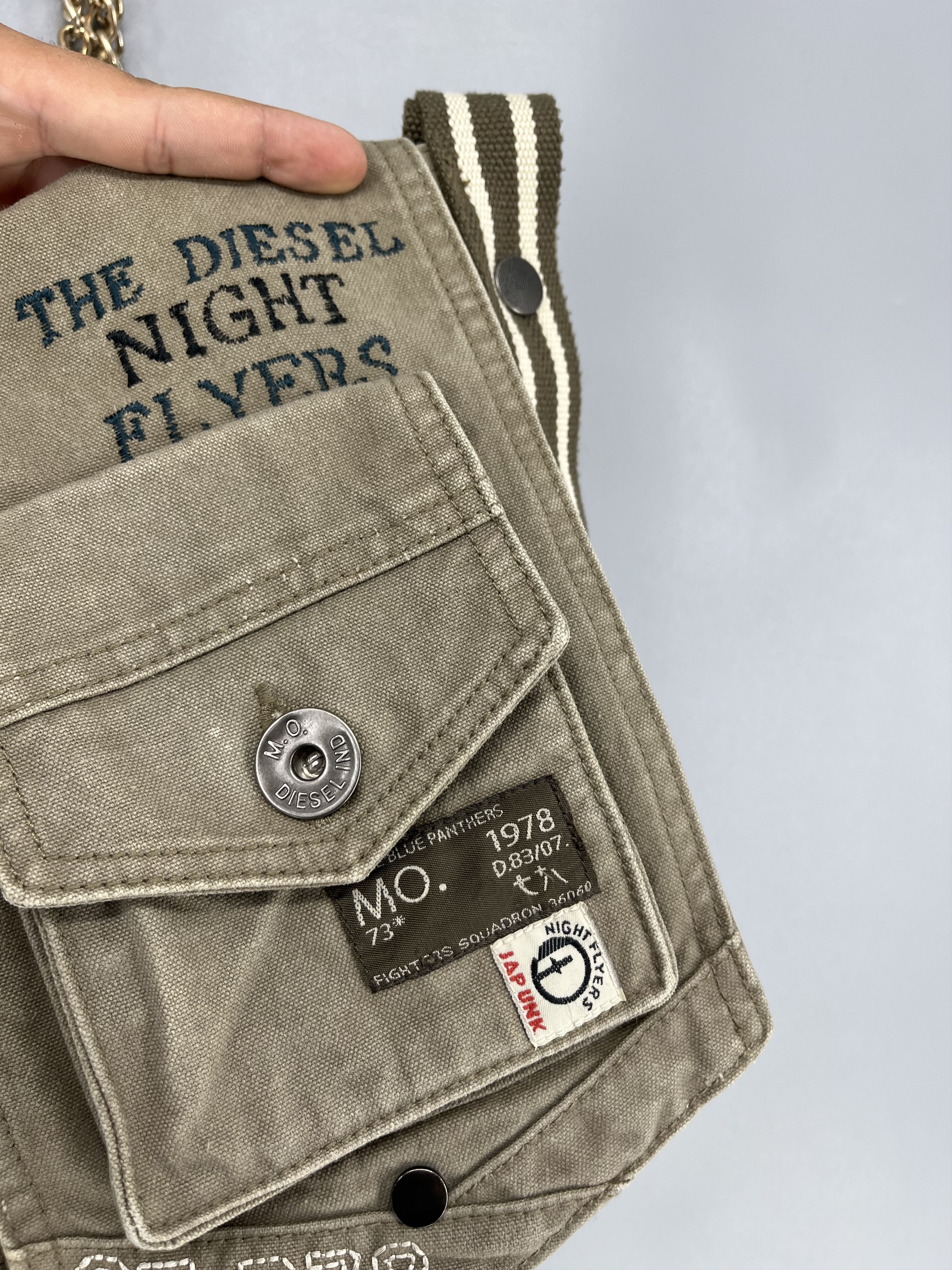 Diesel Diesel Discontinued Shoulder Bag Canvas Military Y2K Casual Size ONE SIZE - 5 Thumbnail