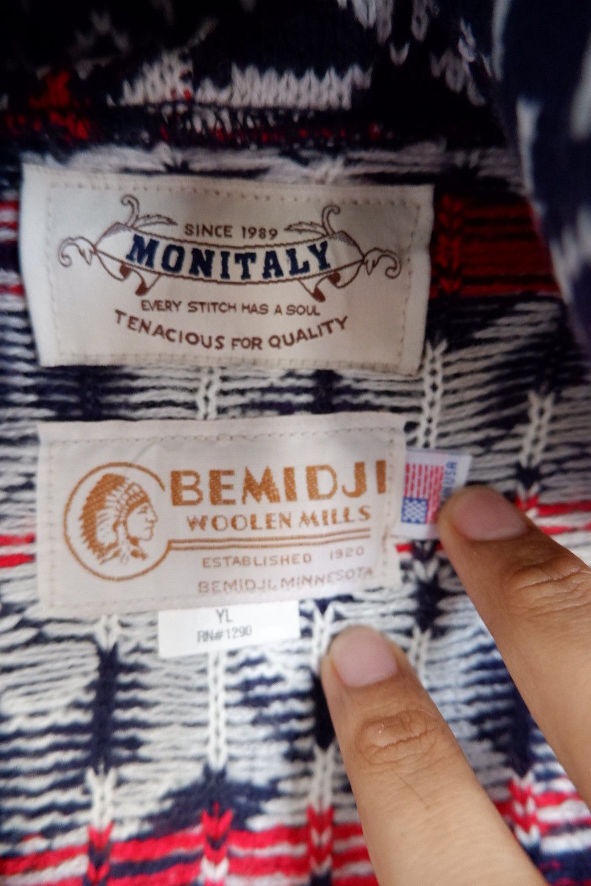 Vintage Monitaly x Bemidji Wool Knit Zip Hoodie