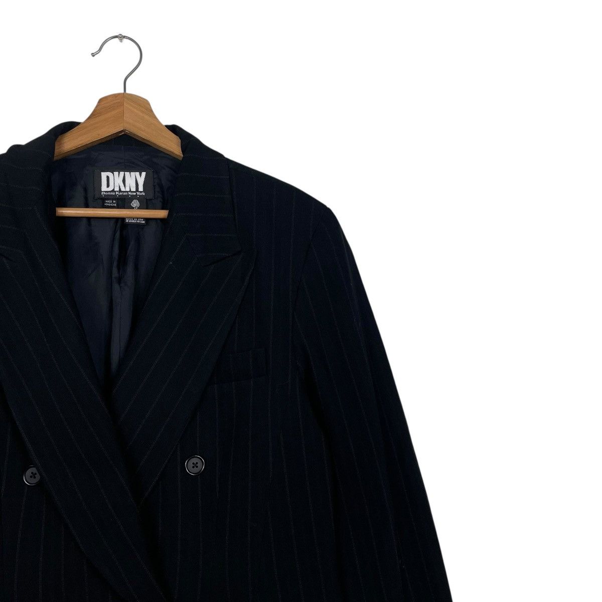 DKNY DKNY Stripe Double Breasted Wool Jacket Size XL / US 12-14 / IT 48-50 - 5 Thumbnail