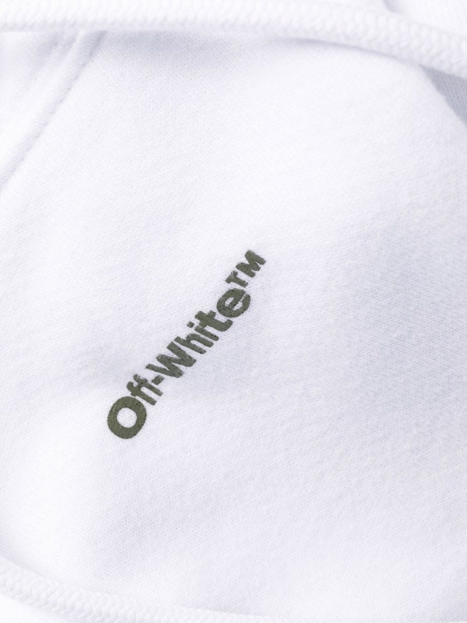 Off-White o1gr1nt0125 Flock Chine Flower Arrow Hoodie in White Size S / US 4 / IT 40 - 6 Thumbnail
