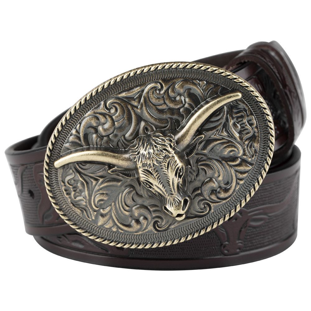 Designer Dark Vintage Belt Riveted Belts Menswear Accessories Size ONE SIZE - 6 Thumbnail