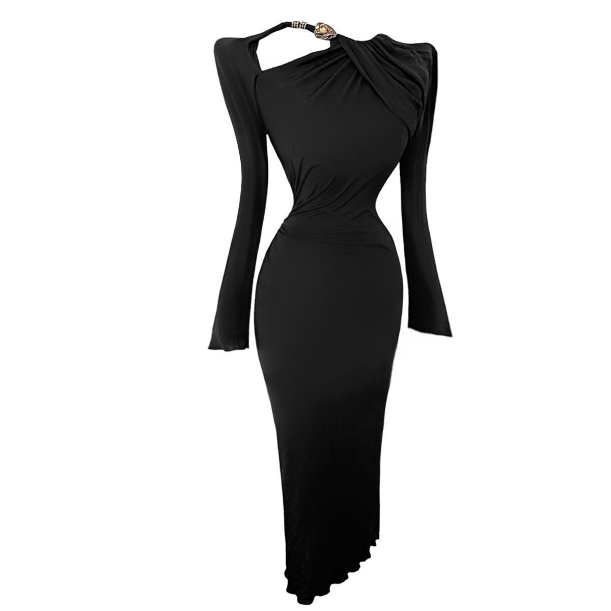 Roberto Cavalli Roberto Cavalli Runway Dress Draped with Reptilian Brooch Size S / US 4 / IT 40 - 1 Thumbnail