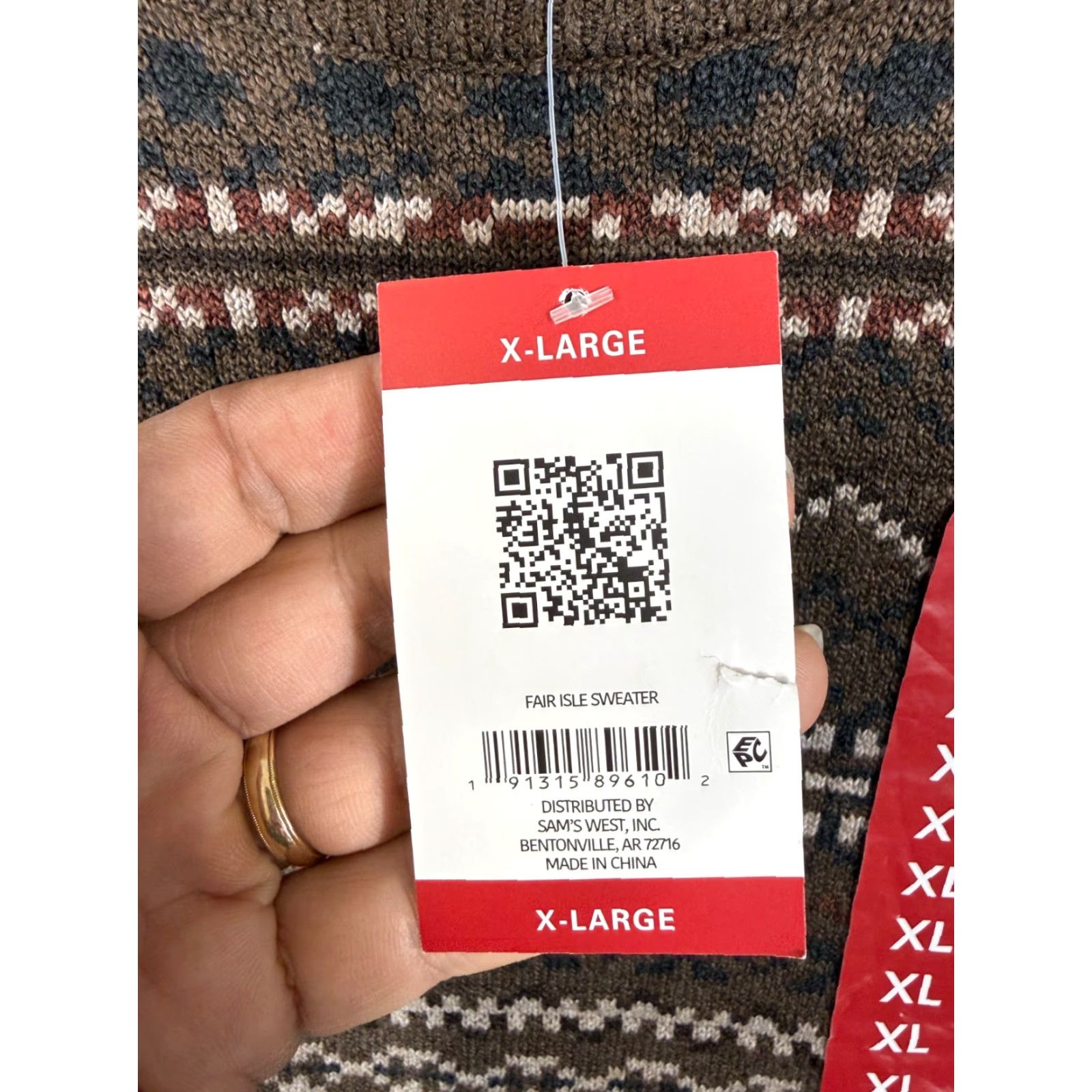 Lands' End Lands' End Sweater Mens XL Brown Fair Isle Long Sleeve Pullover Crew Neck NWT Holiday, Casual, Winter, Fall Mens Size US XL / EU 56 / 4 - 6 Thumbnail
