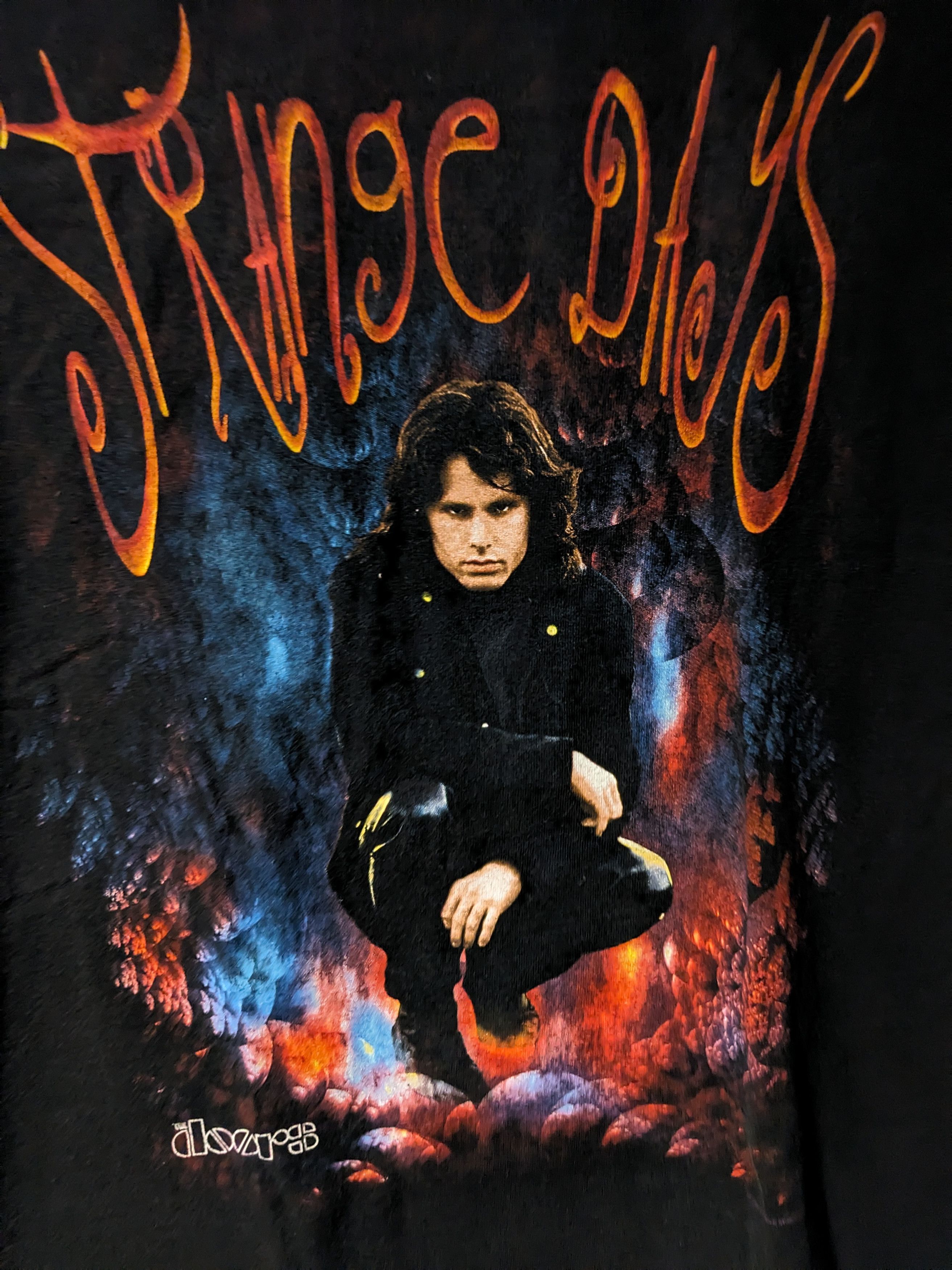 Band Tees × Vintage Vintage 90s Strange Days The Doors Jim Morrison Band T-Shirt Size US L / EU 52-54 / 3 - 2 Thumbnail
