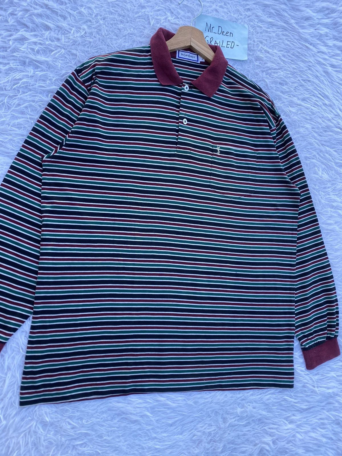 Yves Saint Laurent Rare Vintage Yves Saint Laurent YSL Striped Collar Shirt Size US M / EU 48-50 / 2 - 5 Thumbnail